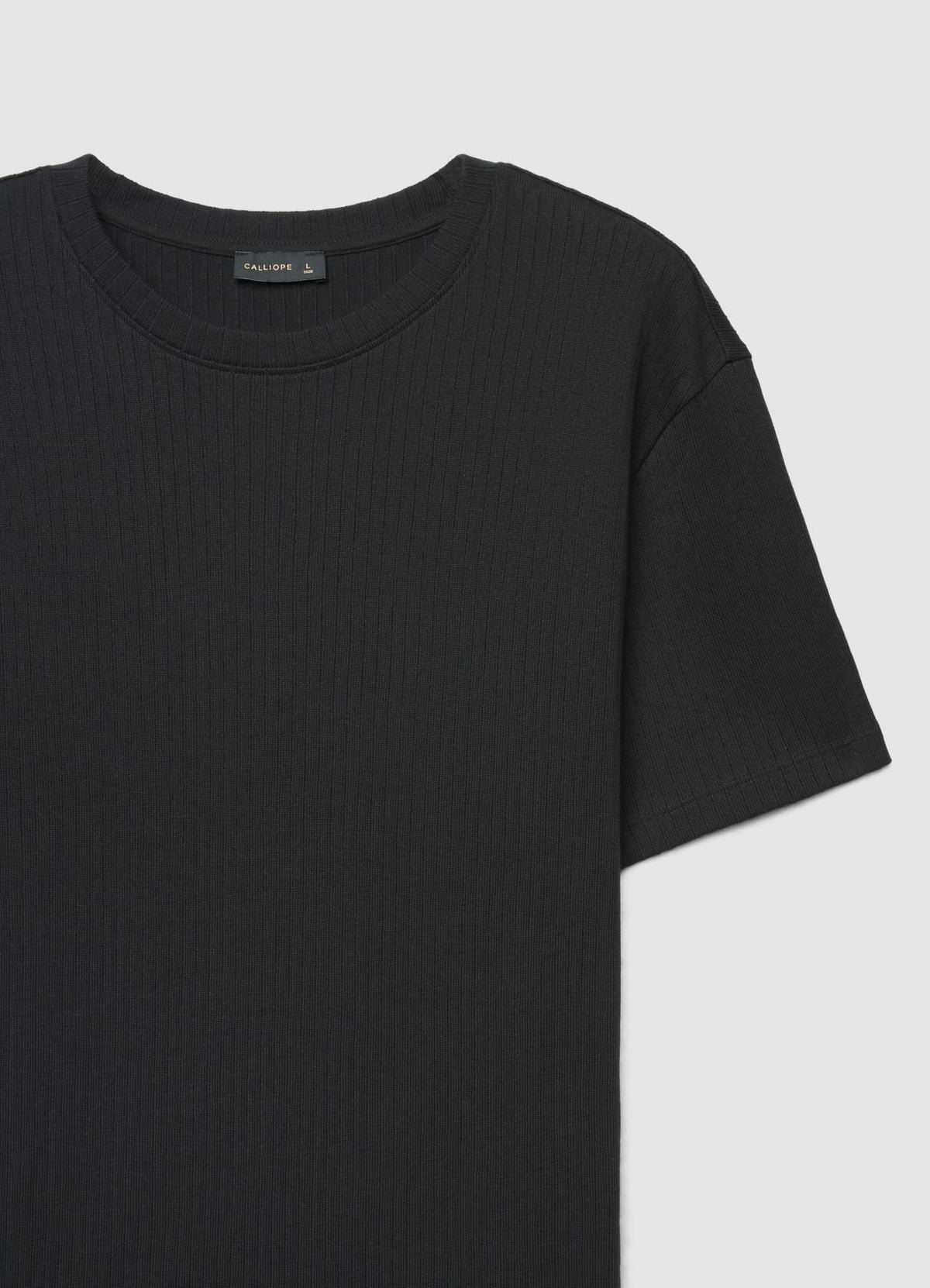 Ribbed crew-neck T-shirt