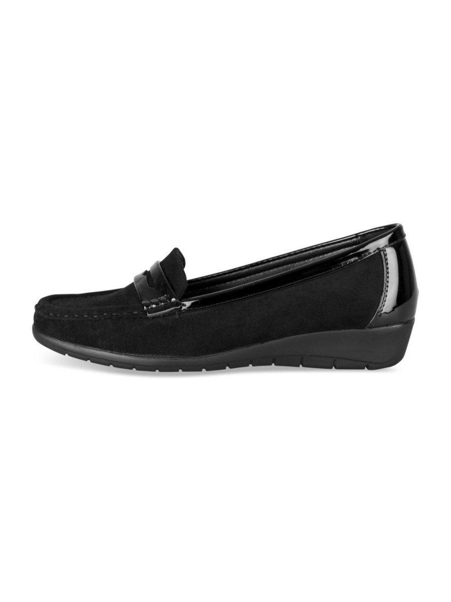 Mocassins suédine et vernis noirs