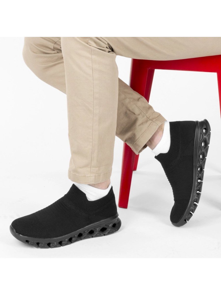 Baskets chaussettes semelle ajourée noires