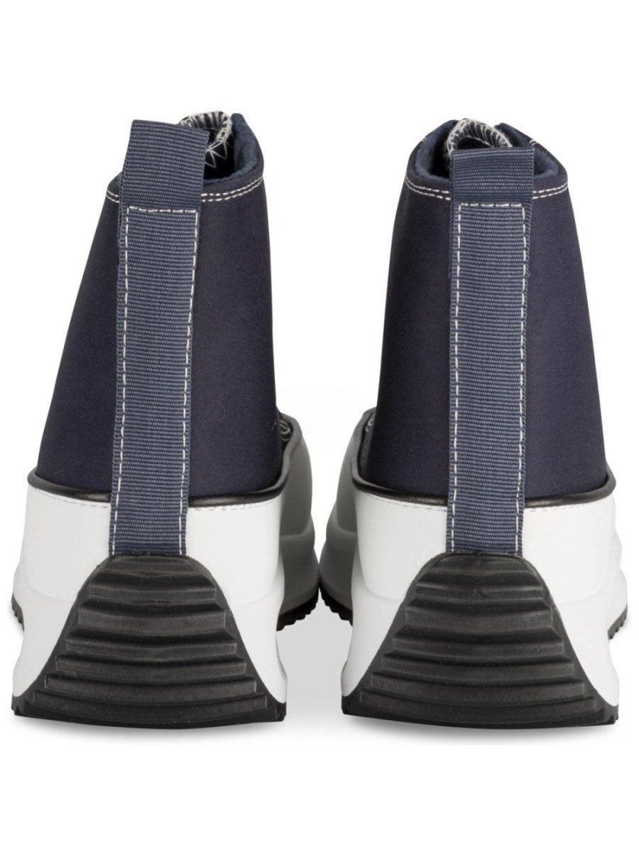 Navy high-top platform sneakers