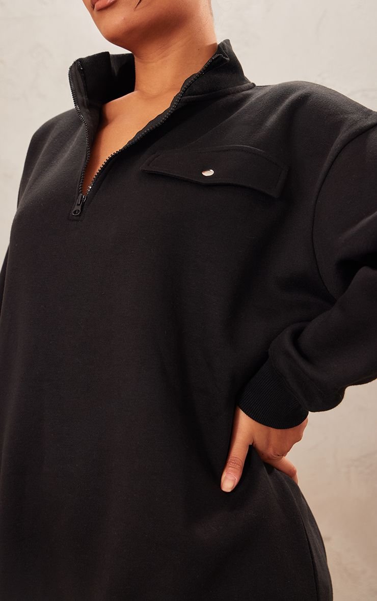 Half zip jumper dress with pockets