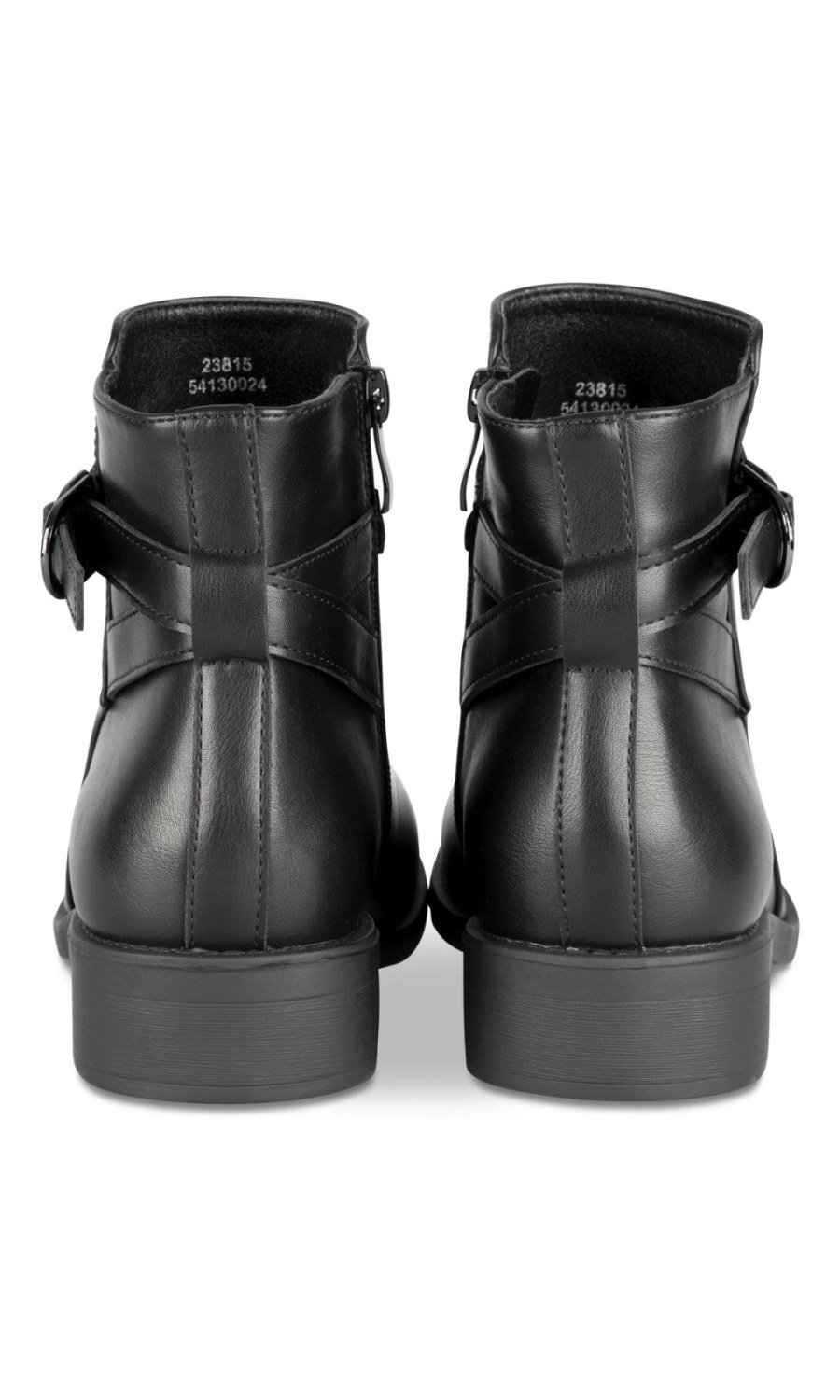 Bottines à bride et anneau noires