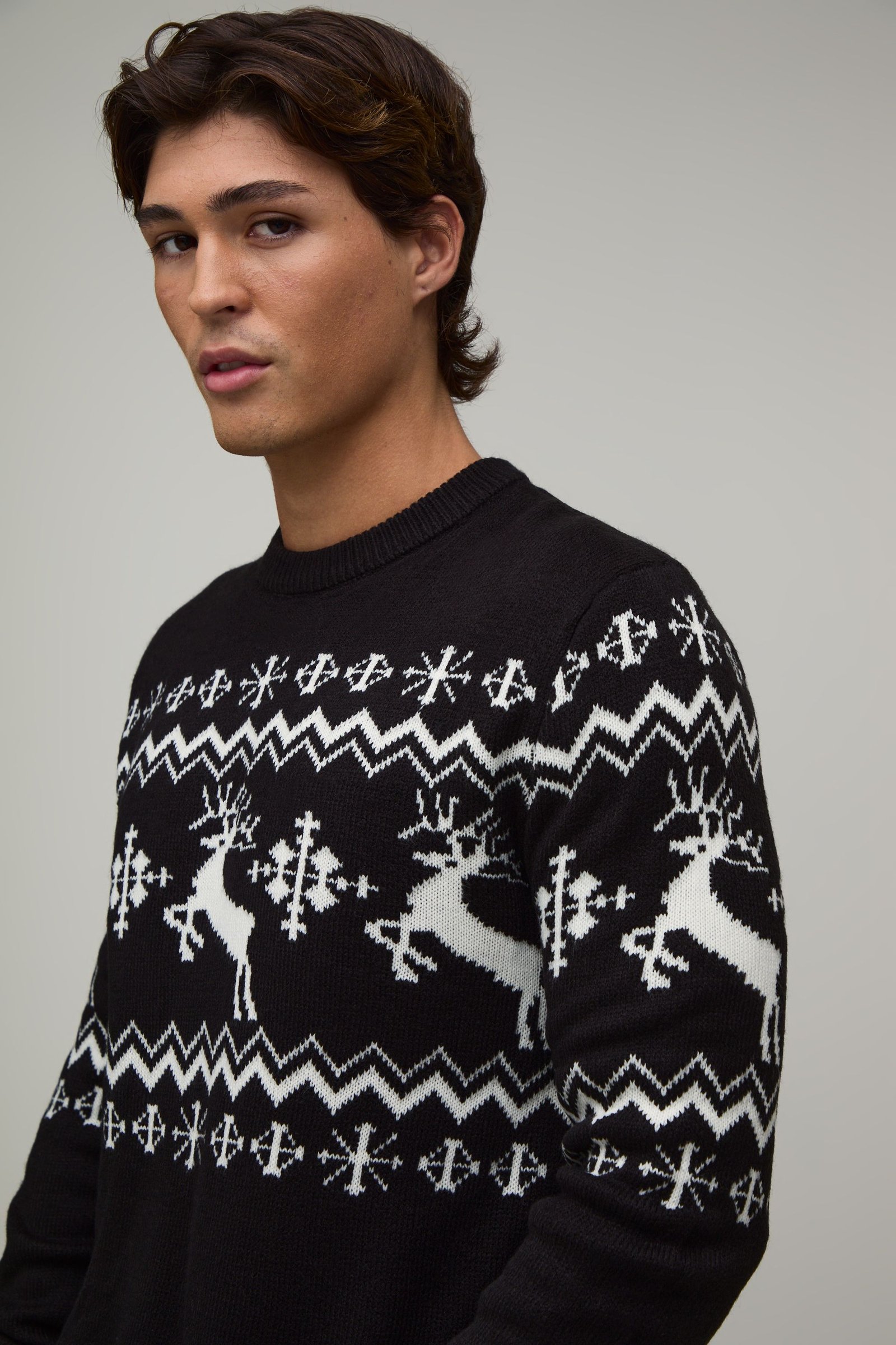 Christmas jumper with reindeer pattern