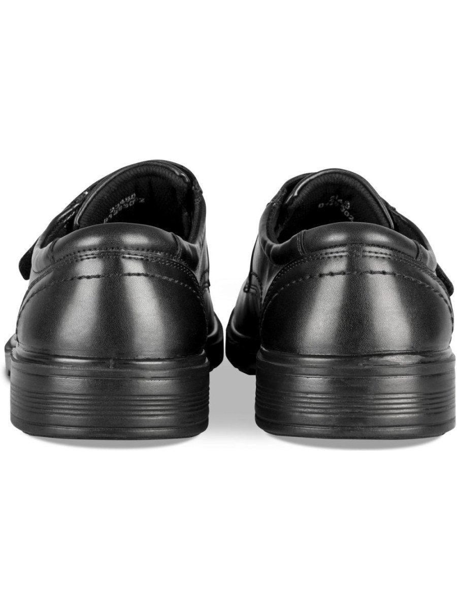 Black smooth hook-and-loop shoes