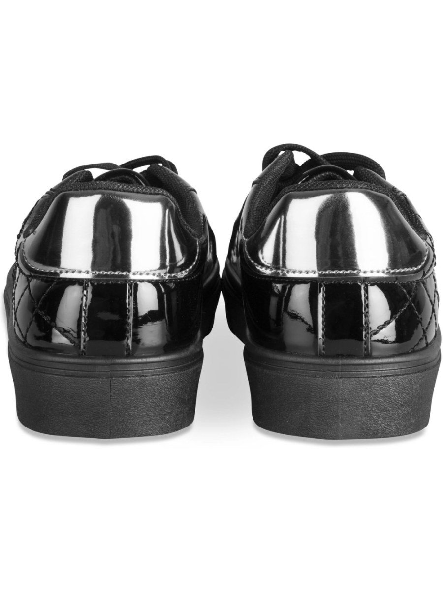 Baskets vernies matelassées noires