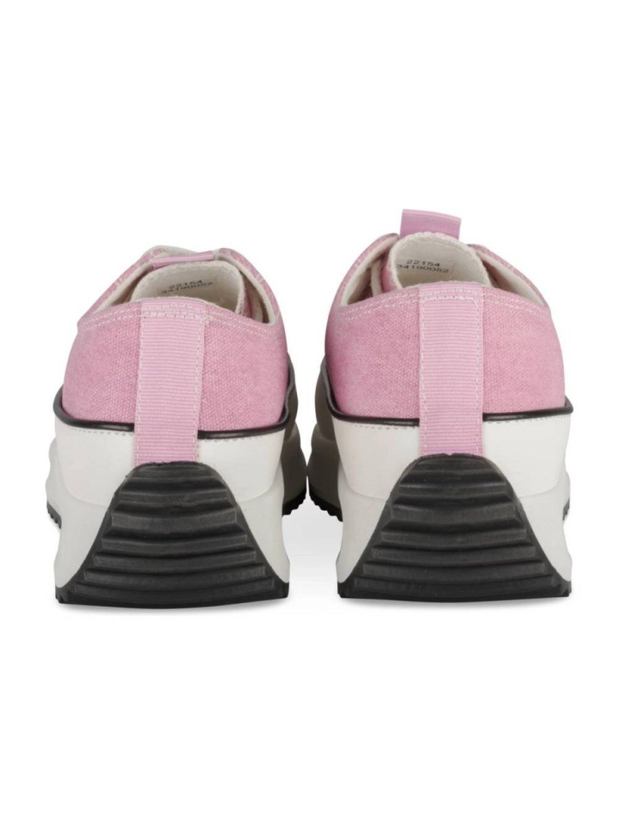 Purple canvas cleated platform sneakers
