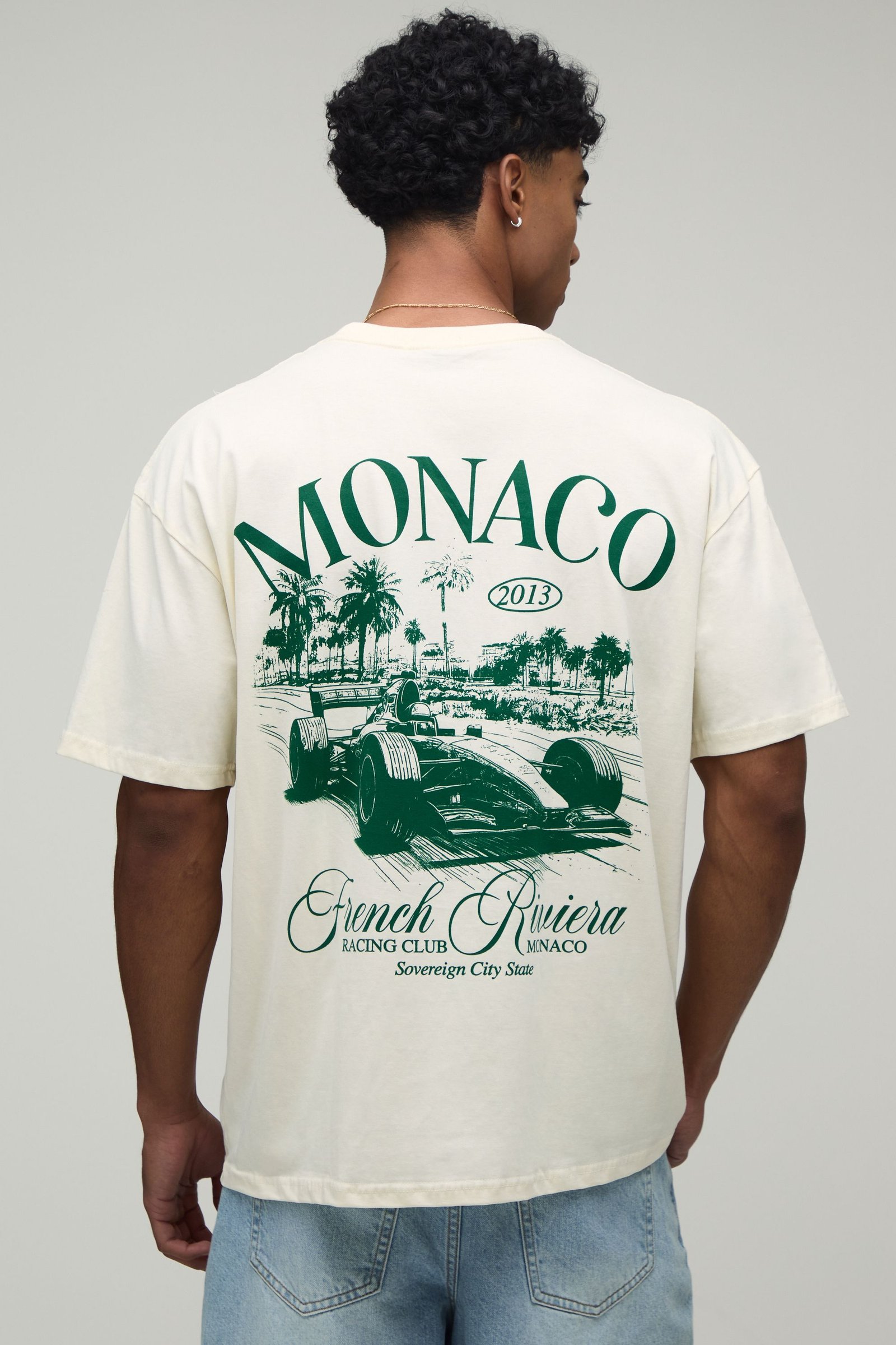 T-shirt de course Monaco oversize en écru