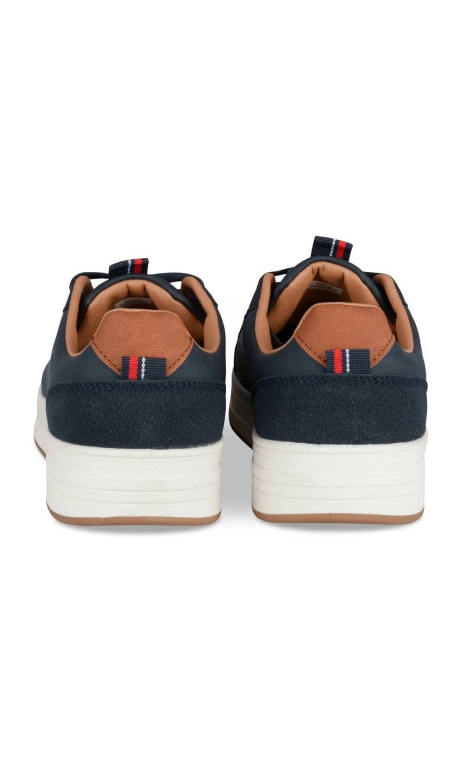 Baskets perforées col camel bleu marine
