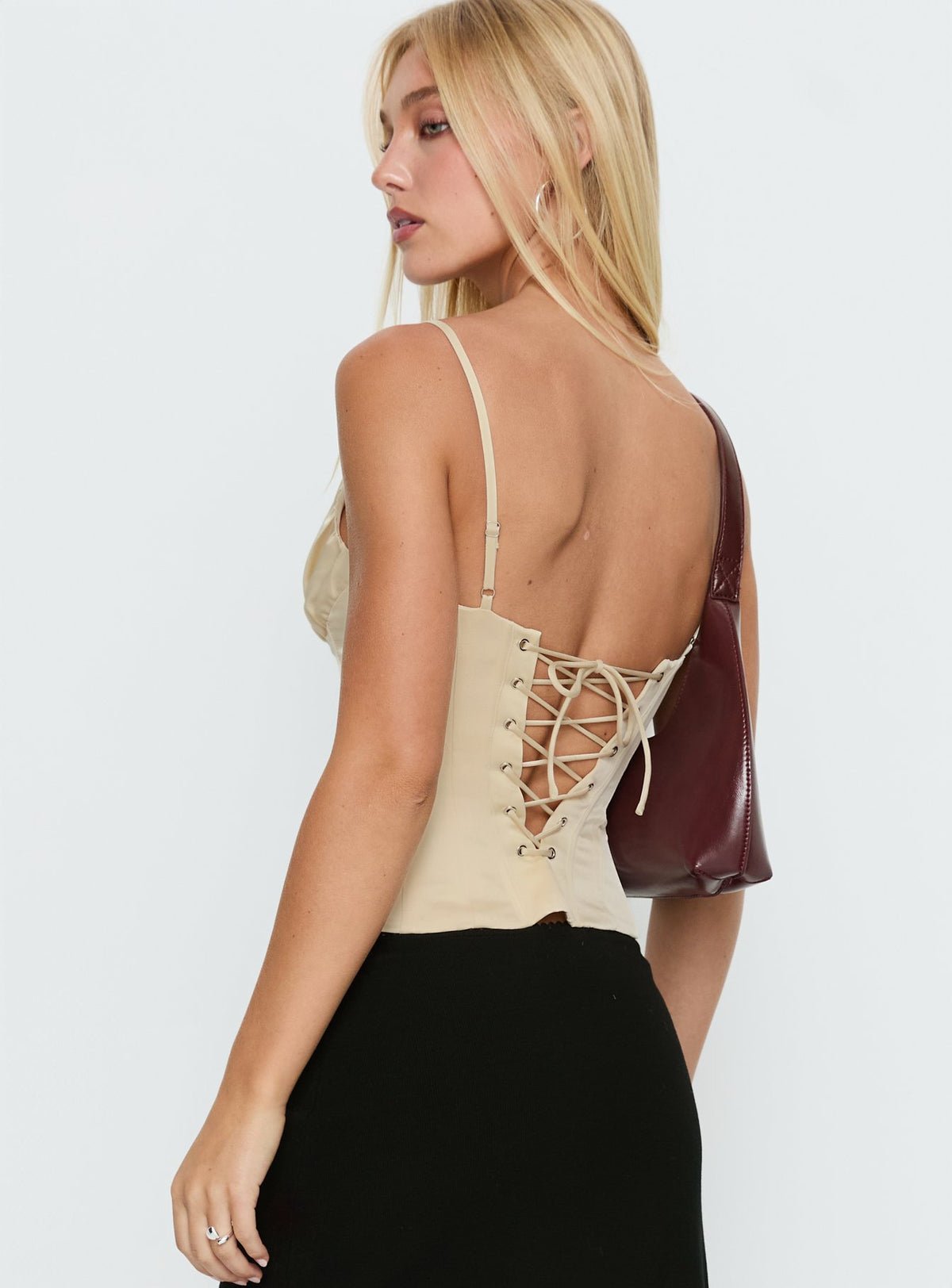 Top corset satin m3qoud mn lor
