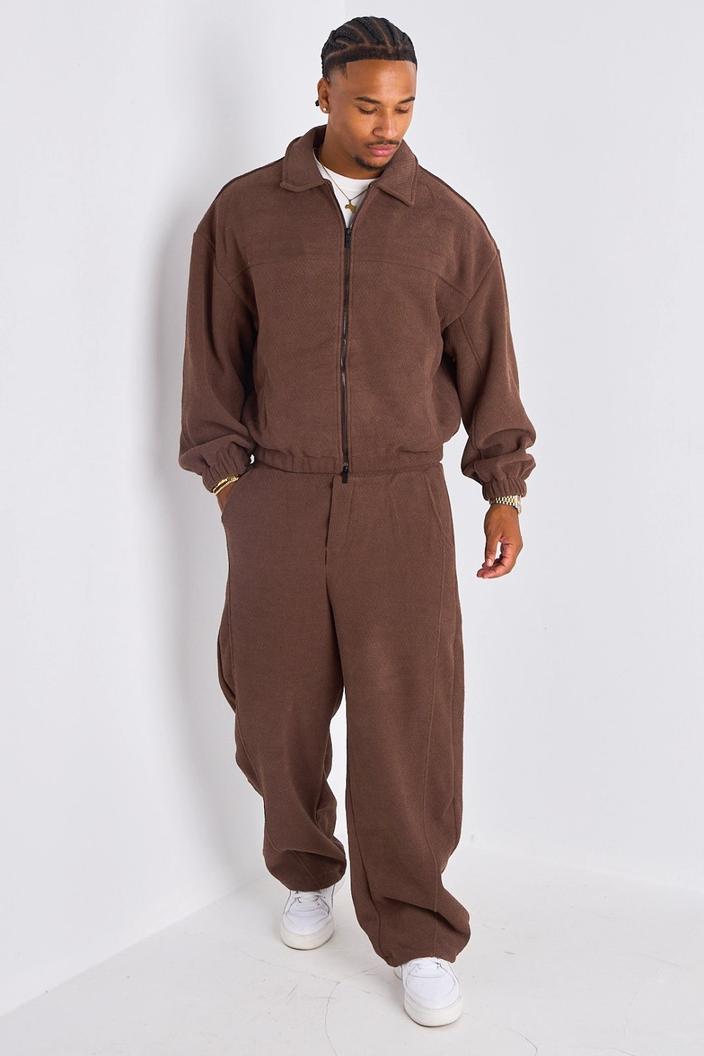 Survêtement veste b zip w jogging marron