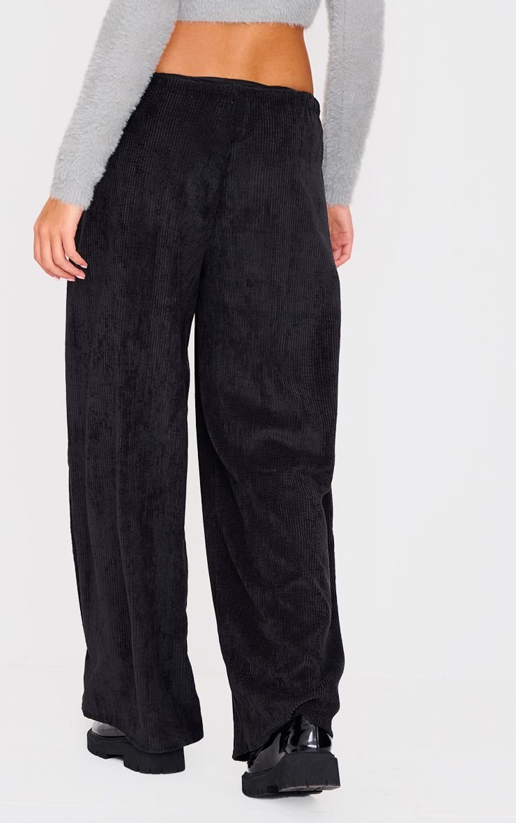 Pantalon large f velours côtelé taille basse b cordon