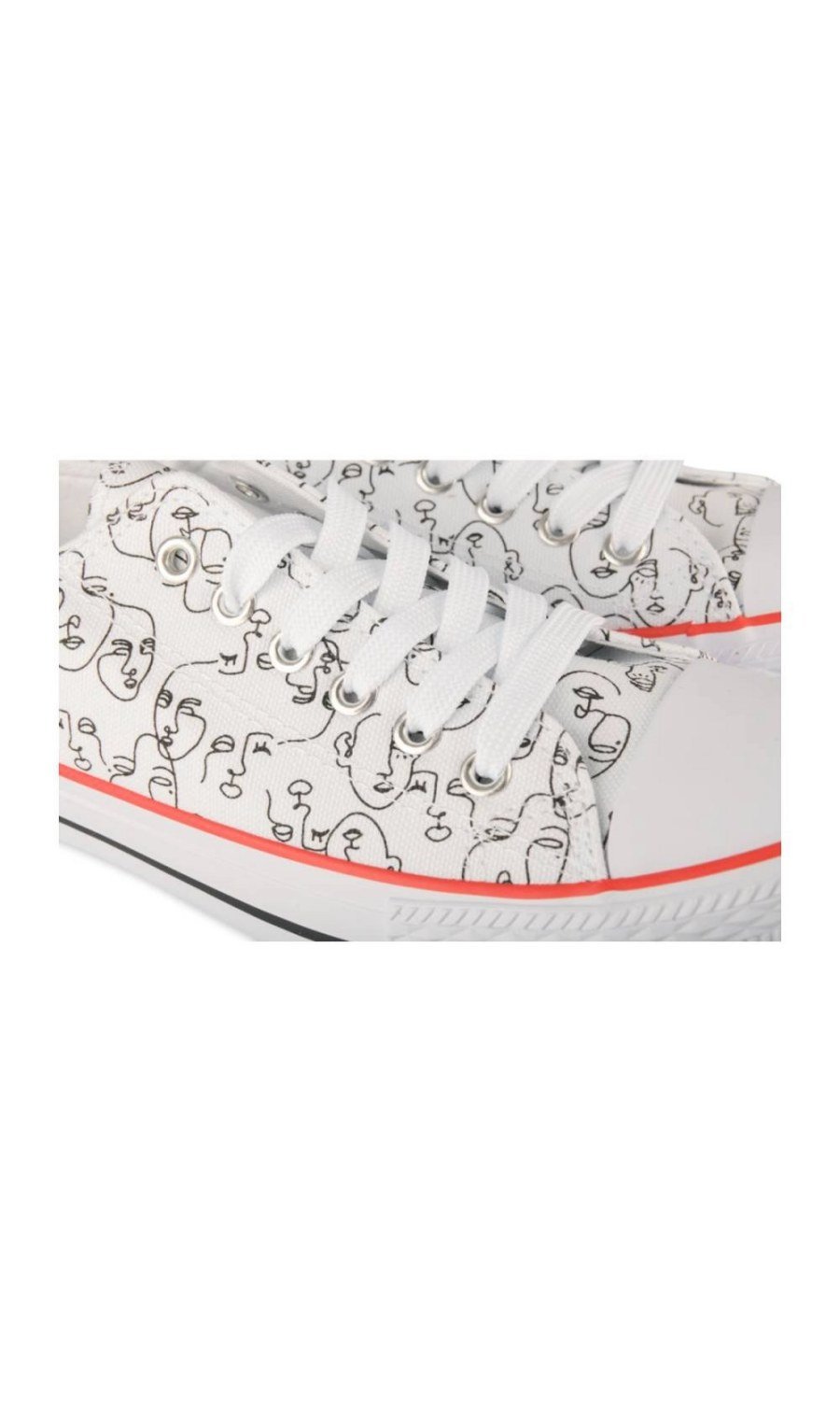 Baskets en toile imprimé visages blanches