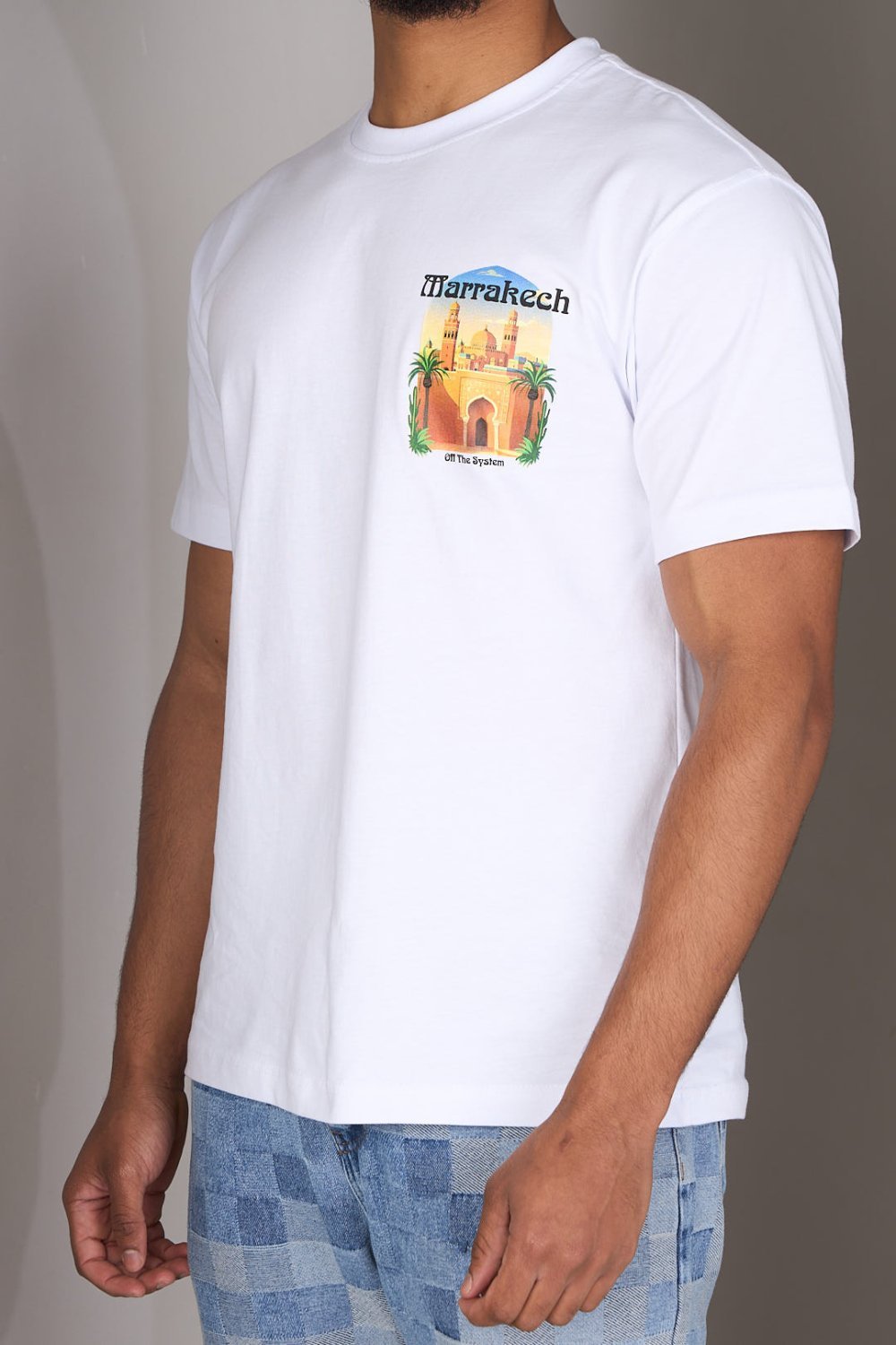 White Marrakech print t-shirt