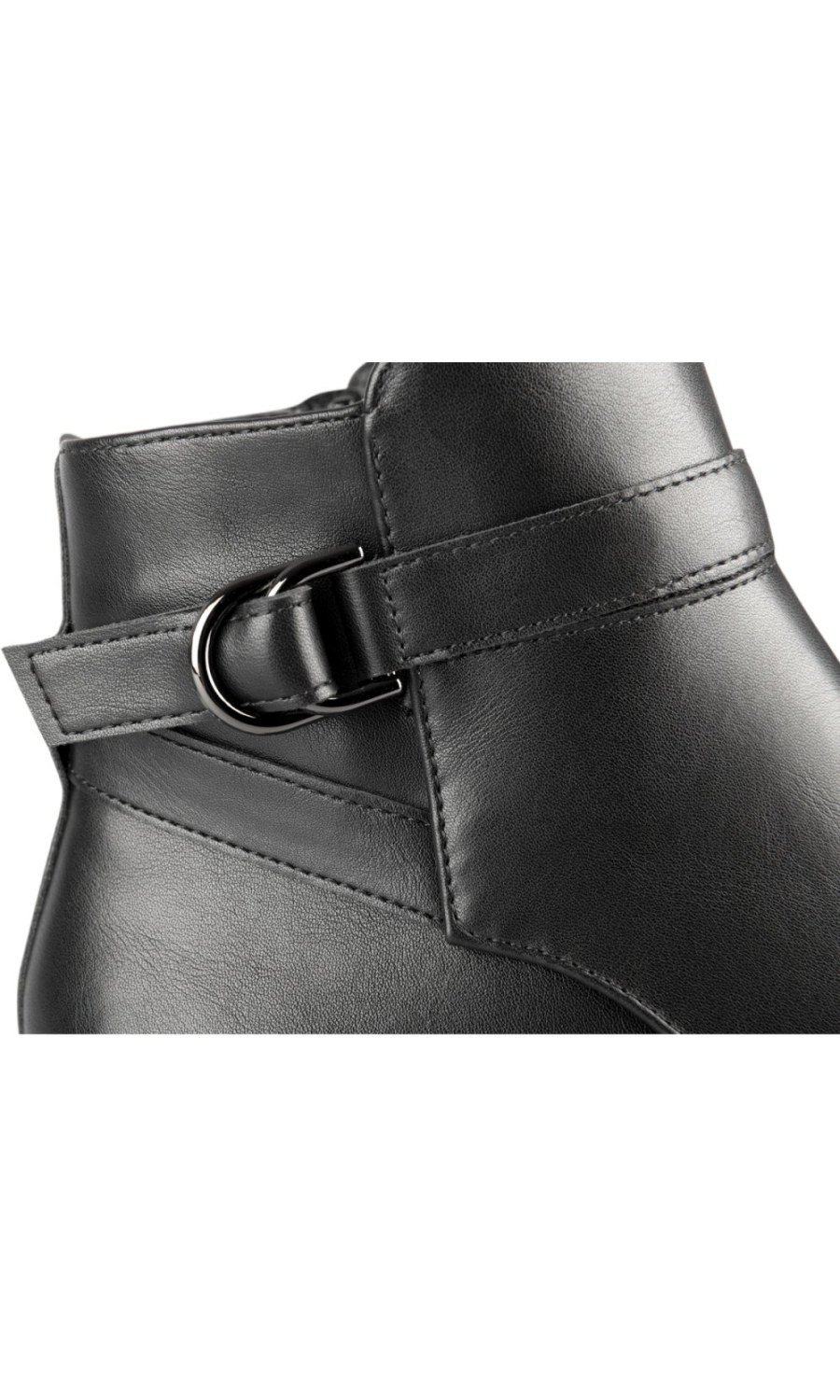 Bottines à bride et anneau noires