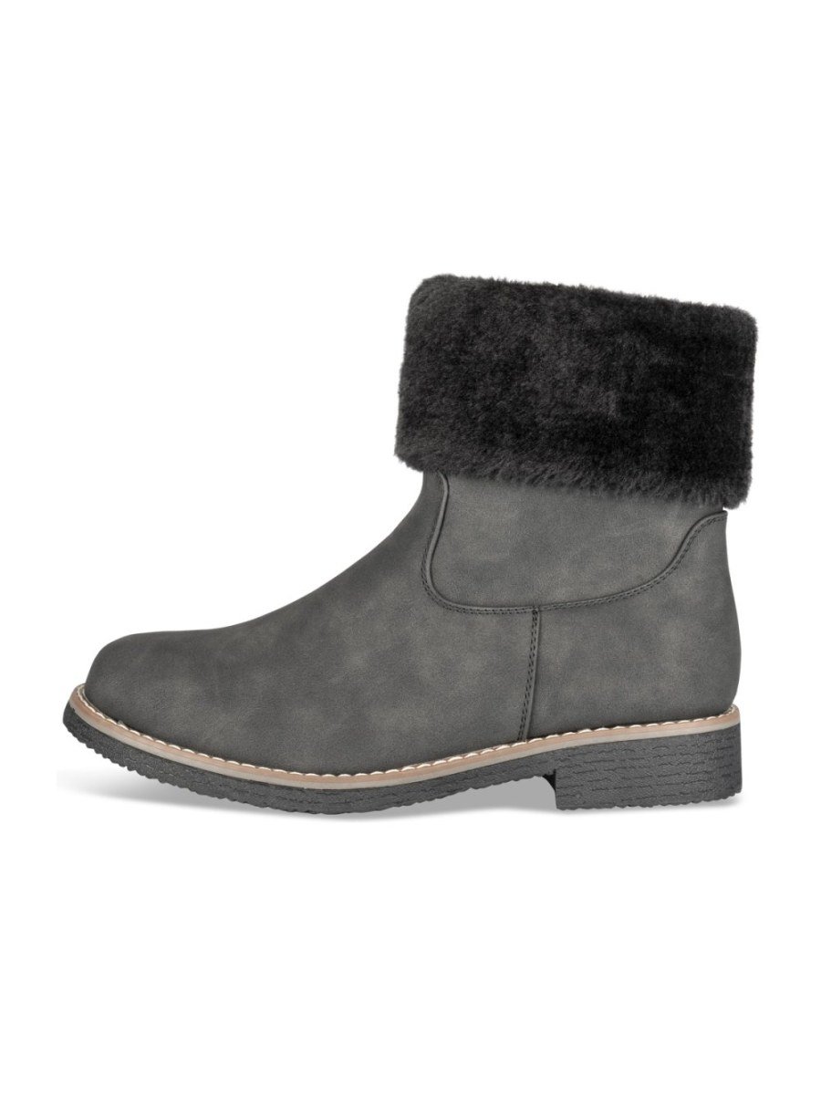 Bottines col fausse fourrure anthracite