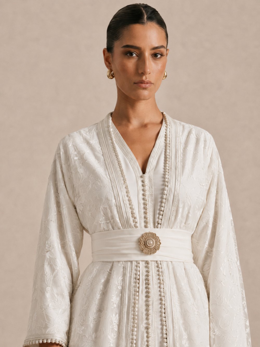 Takchita moderne b dentelle w crêpe bida