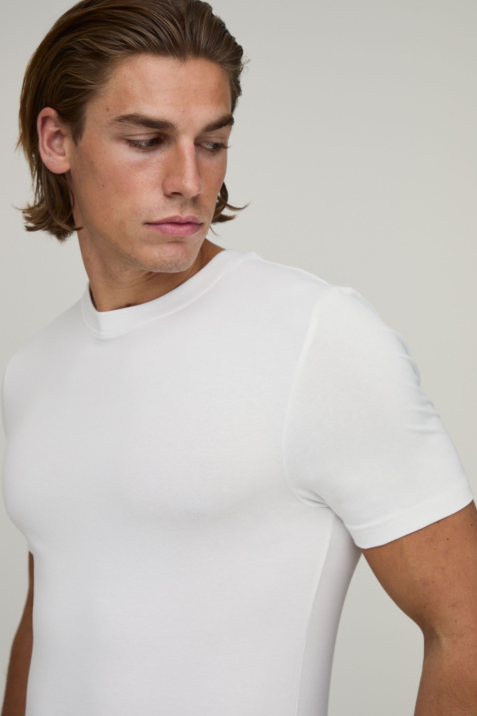 T-shirt basique coupe ajustée musclée