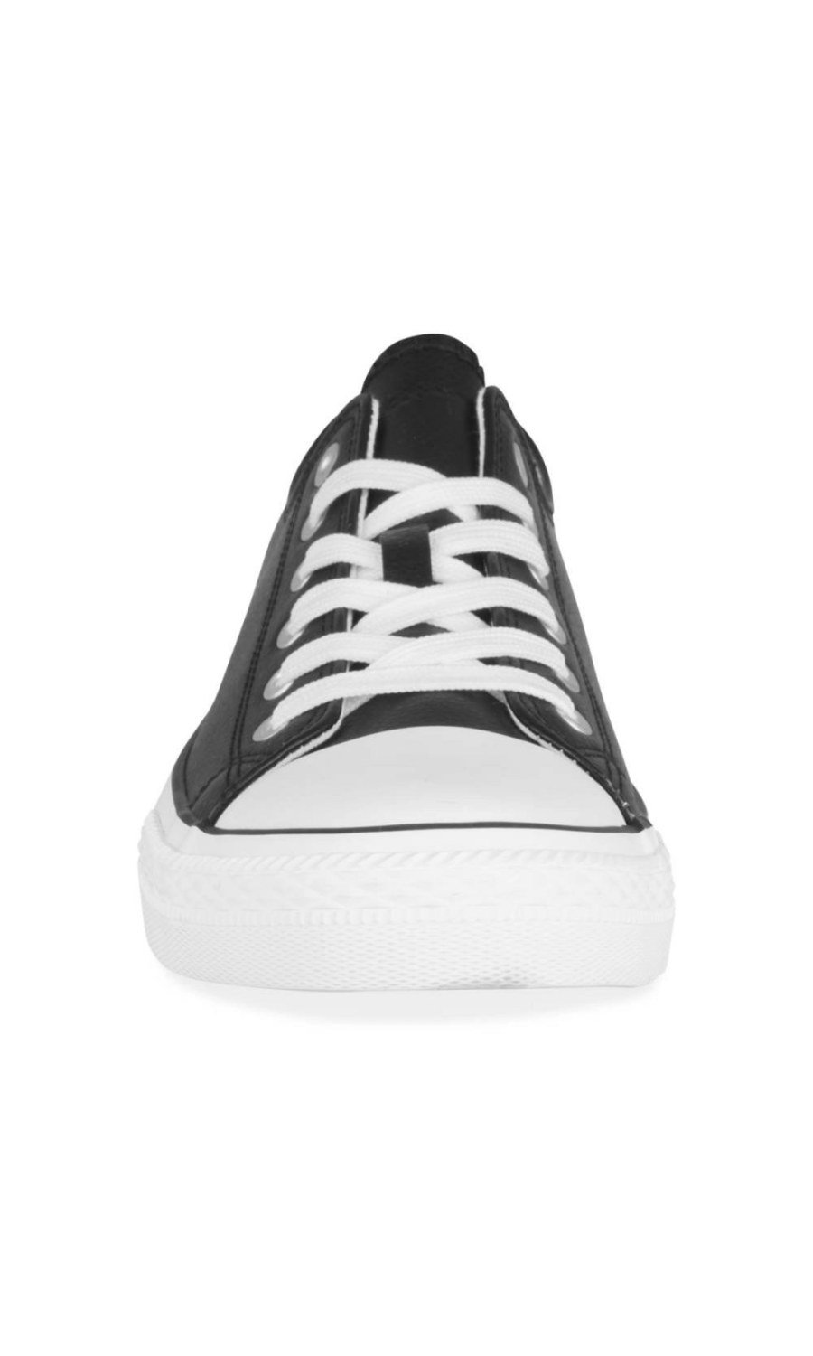 Black sneakers with toe cap
