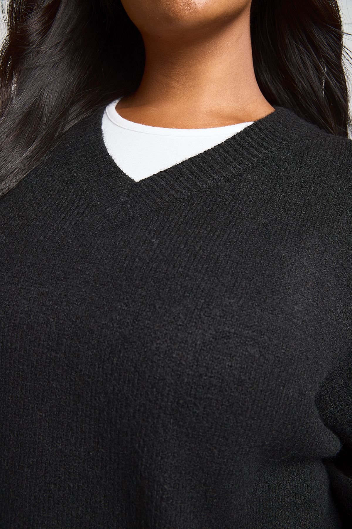 Pull oversize col v super doux - Grande taille