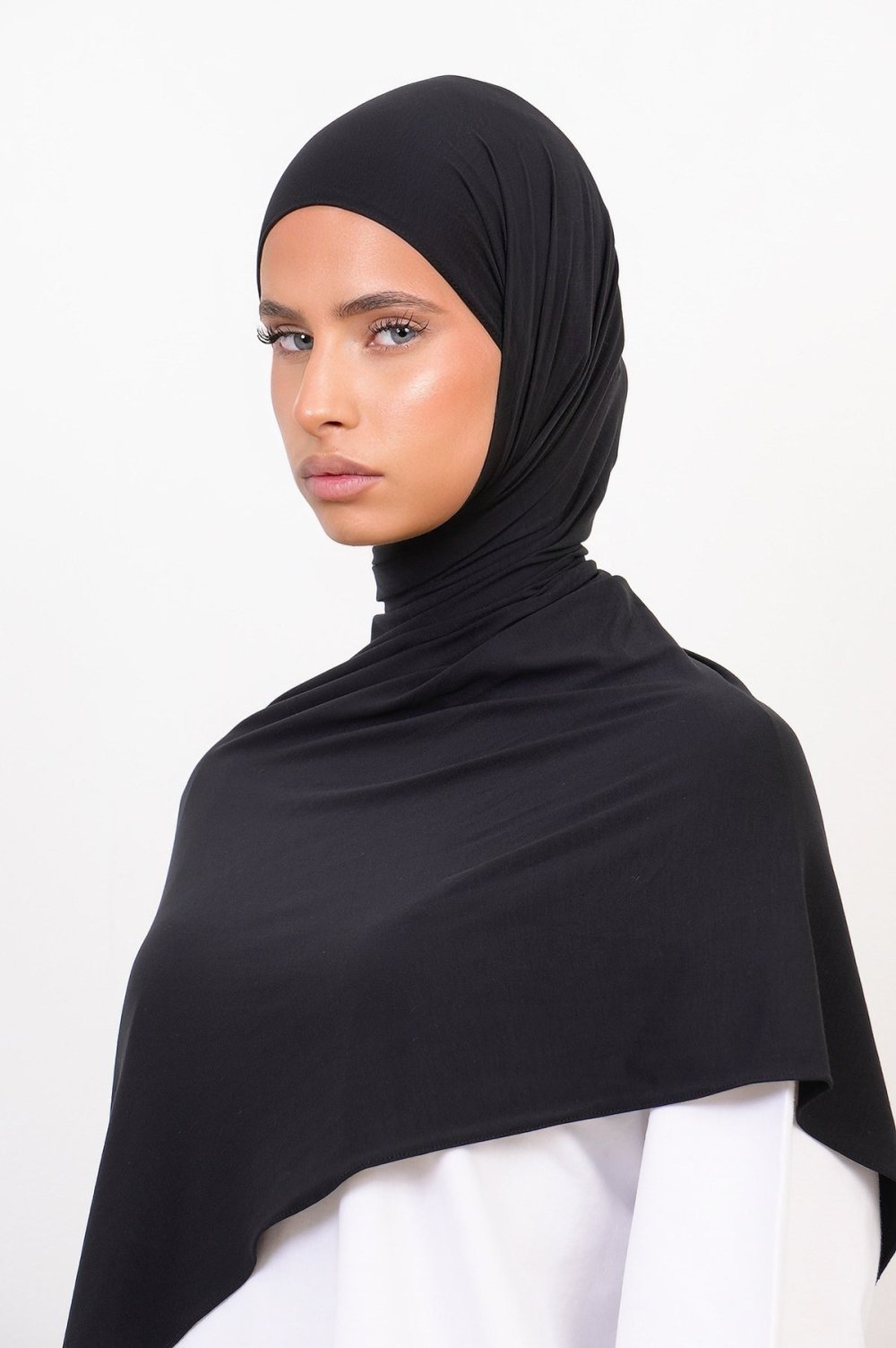Bamboo jersey hijab - Black