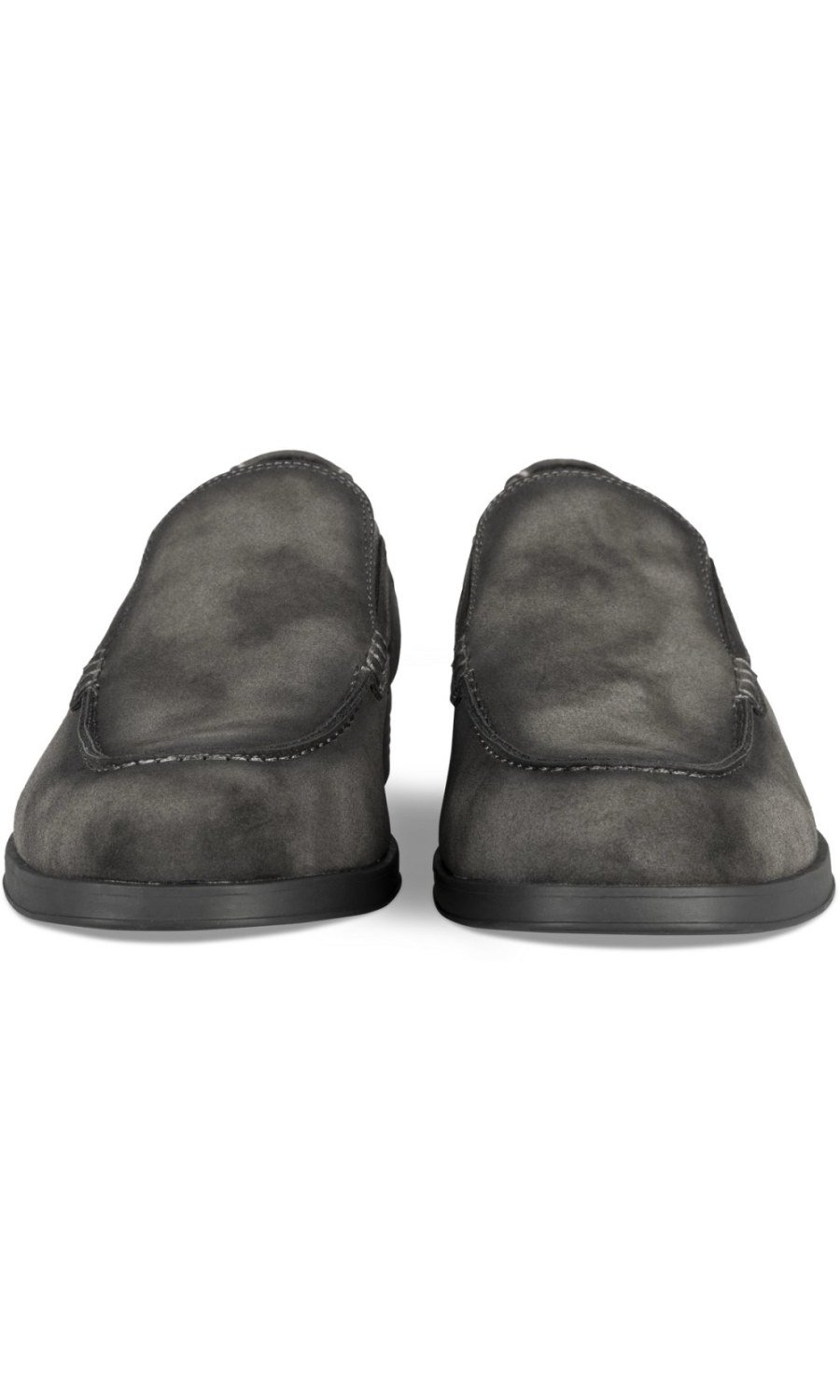 Mocassins aspect suédine gris anthracite