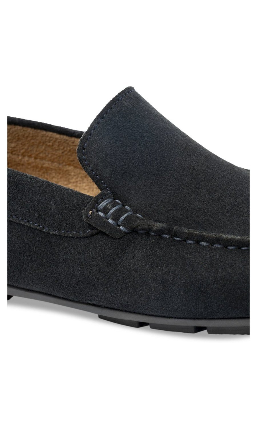 Plain navy driving loafers