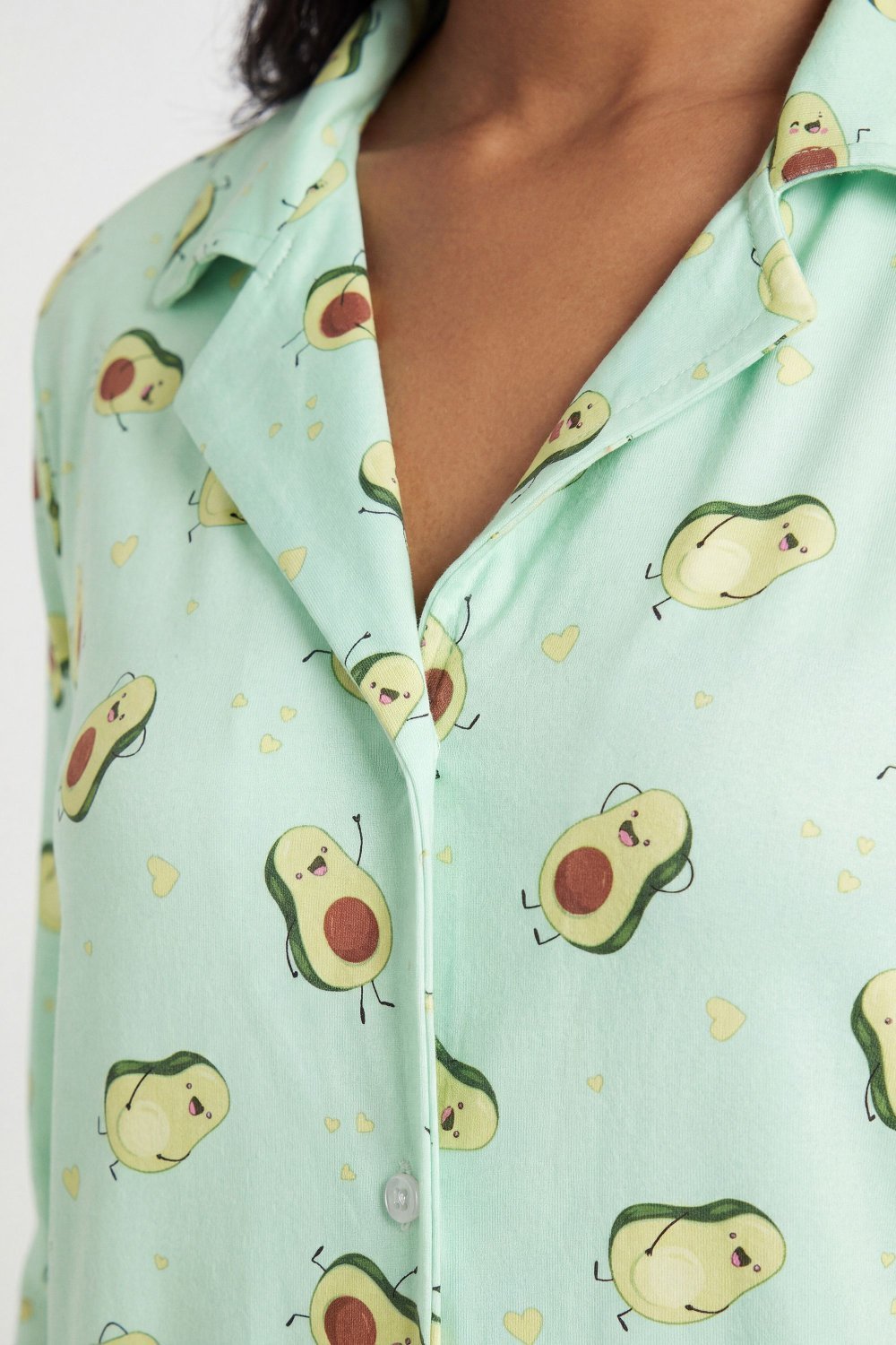 Avocado print top and trouser pyjama set
