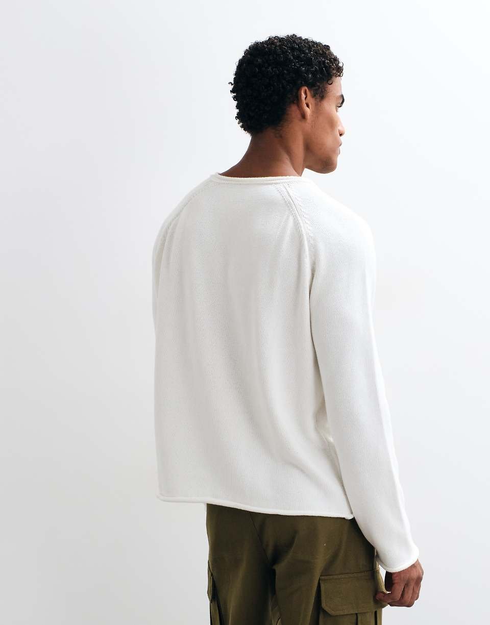Pull triko Henley coupe relaxed écru