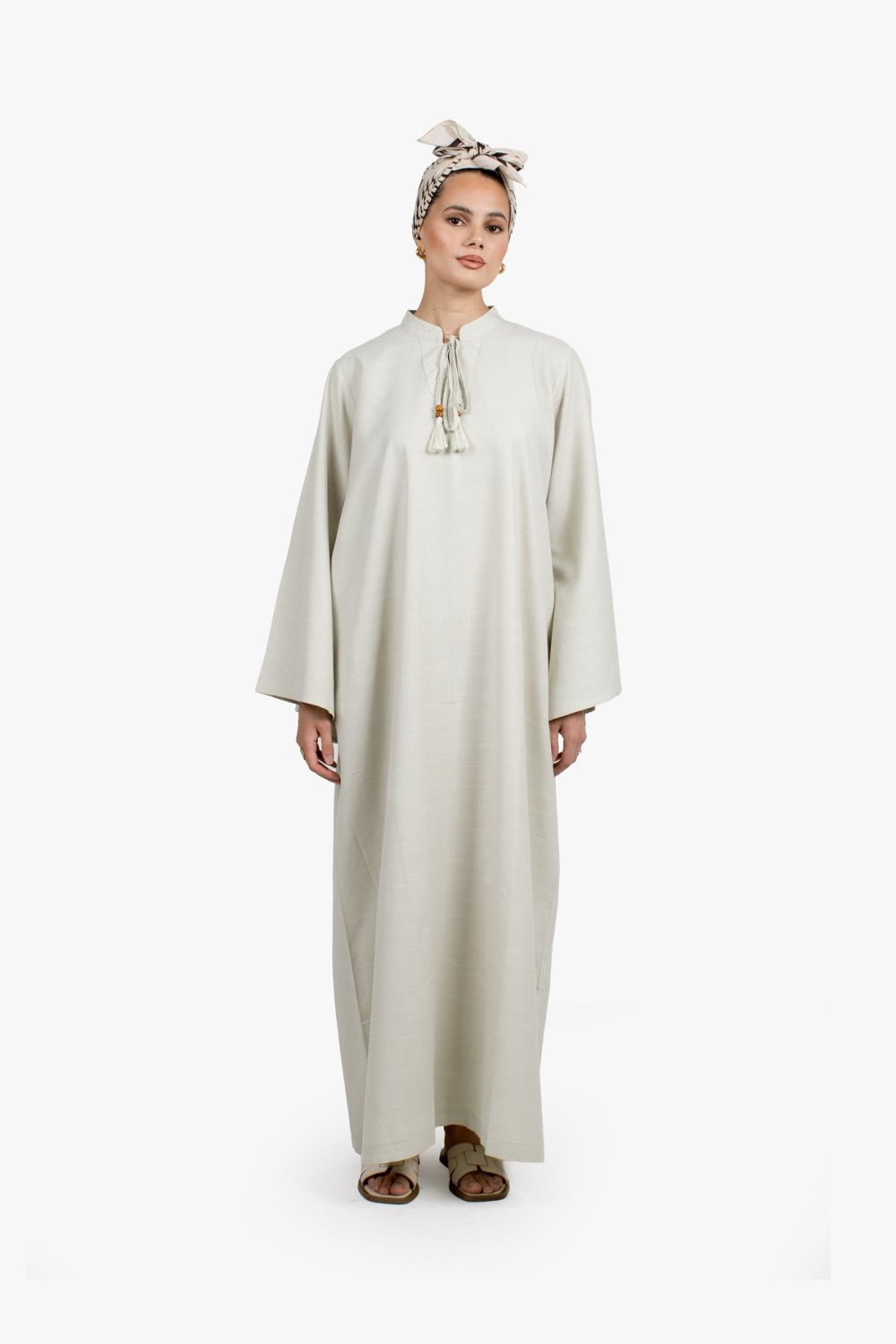 Abaya b pompons dyal lkhrez - Sauge fate7