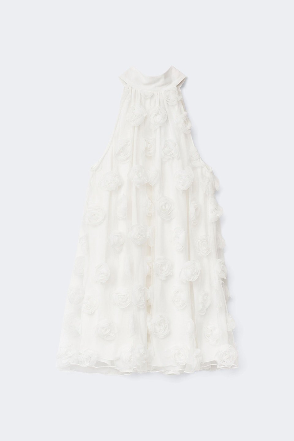 Robe courte dos nu à détails floraux