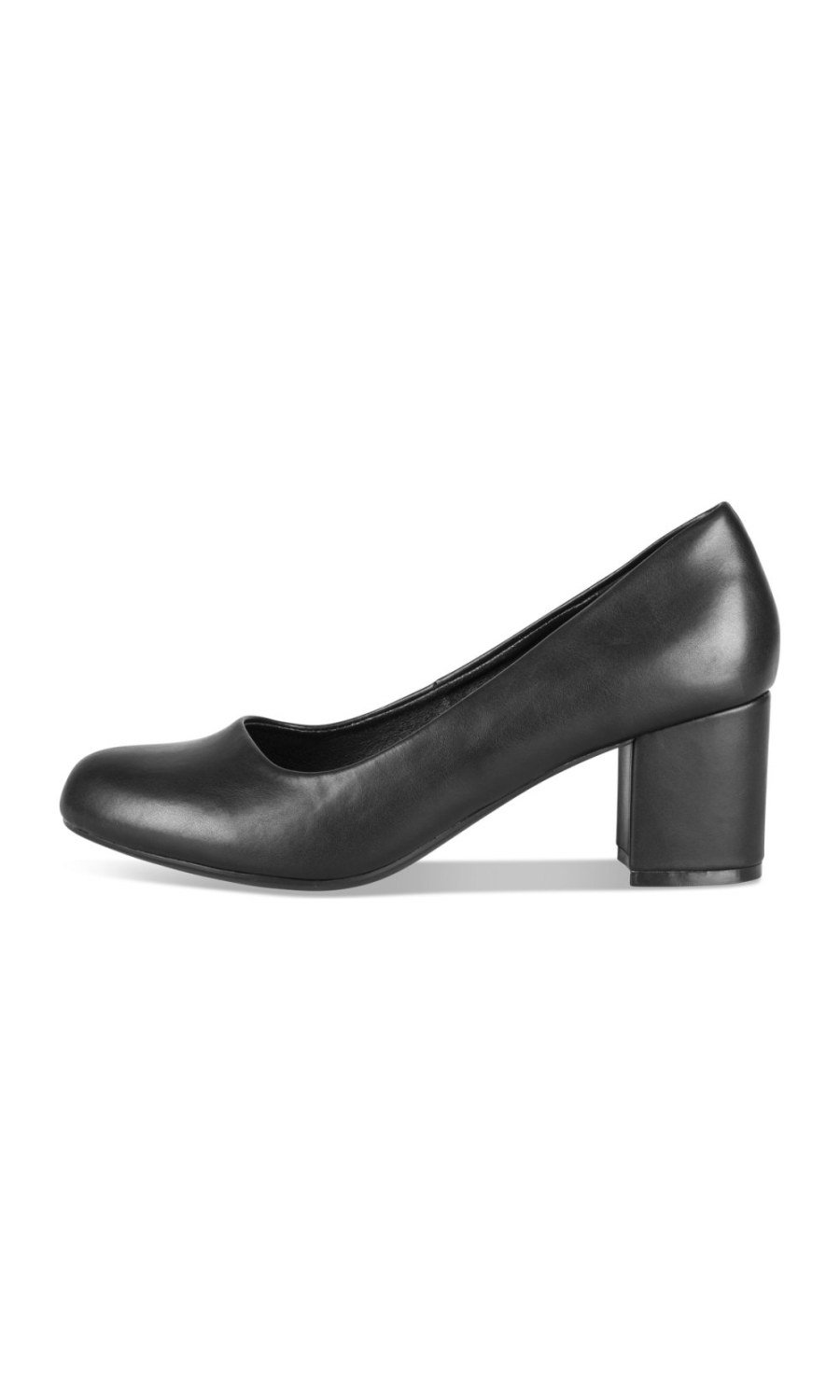 Escarpins talon carré bout rond noirs