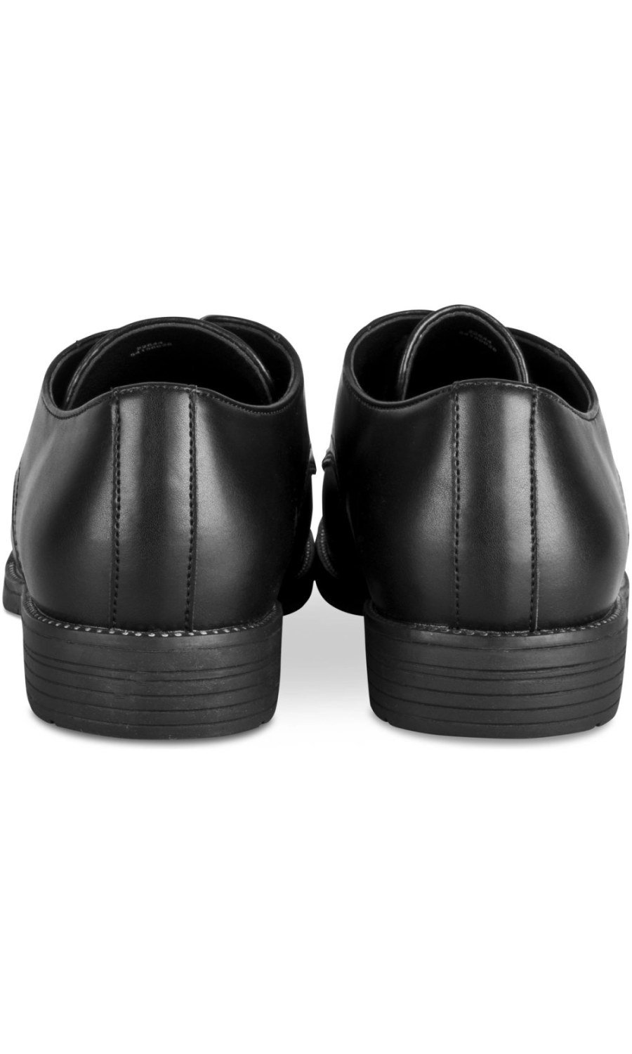 Black derbies with contrast stitching