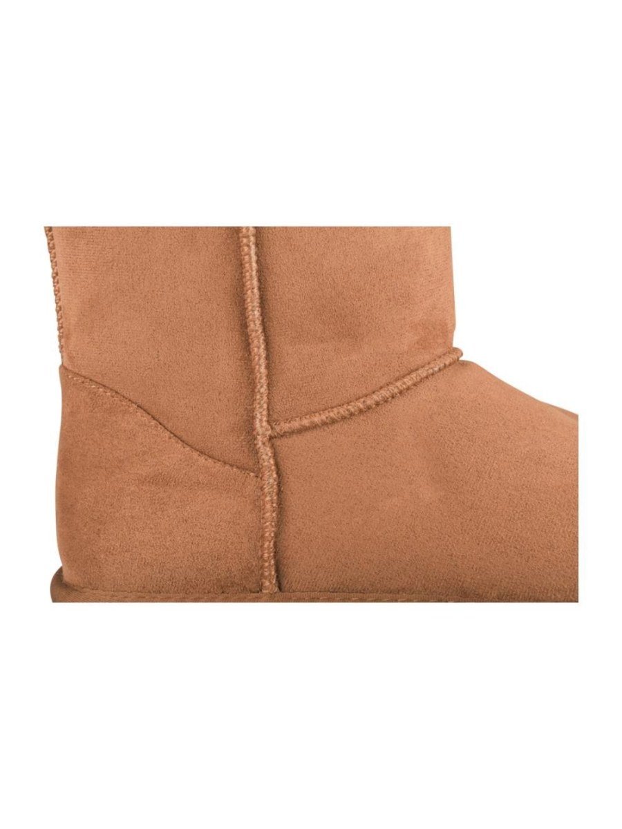 Boots fourrées en suédine camel