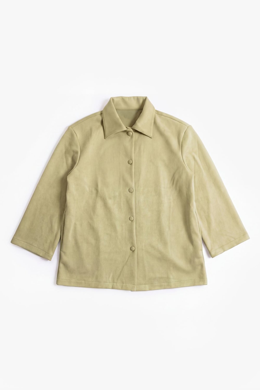 Faux suede shirt jacket - Pistachio green