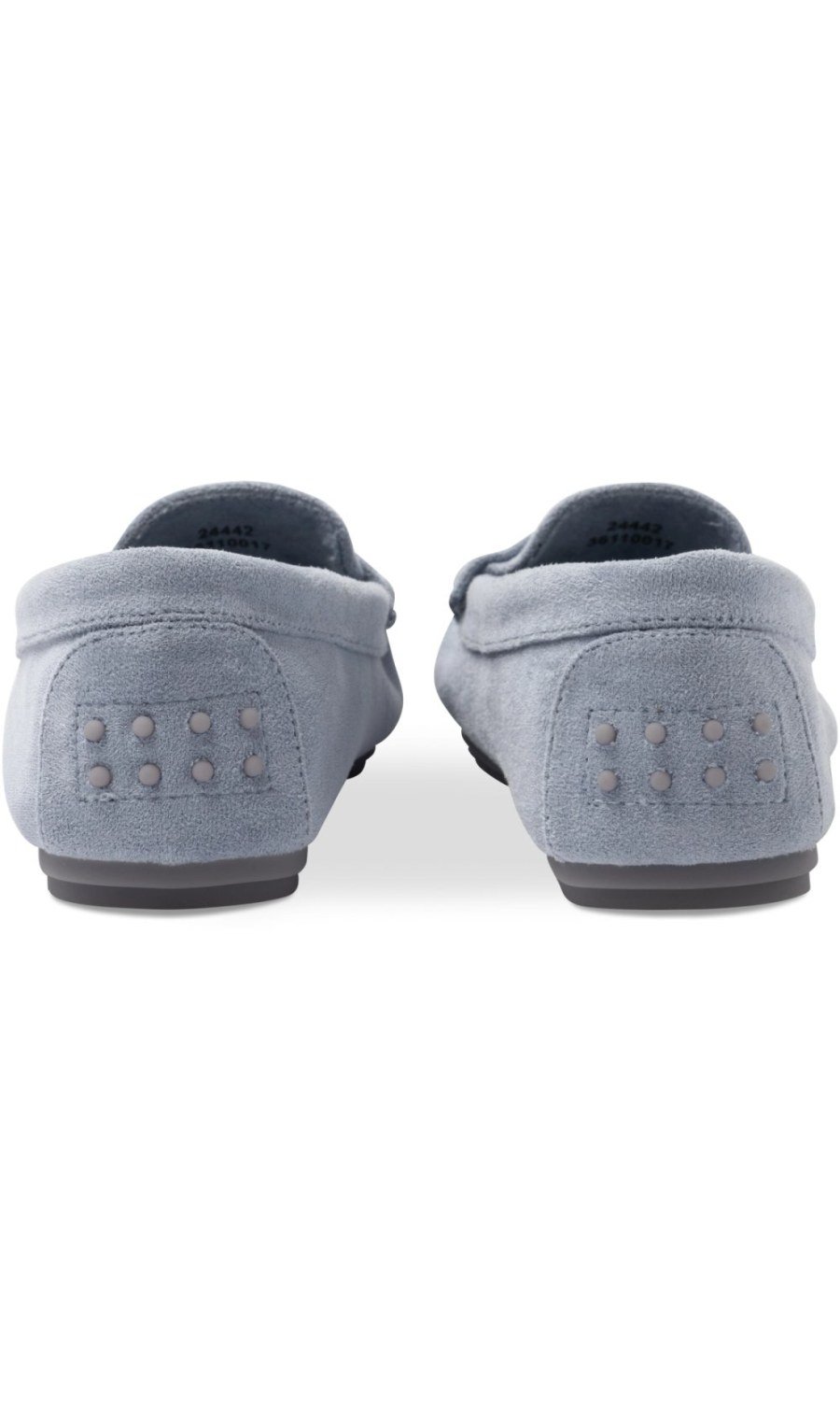 Blue faux suede loafers