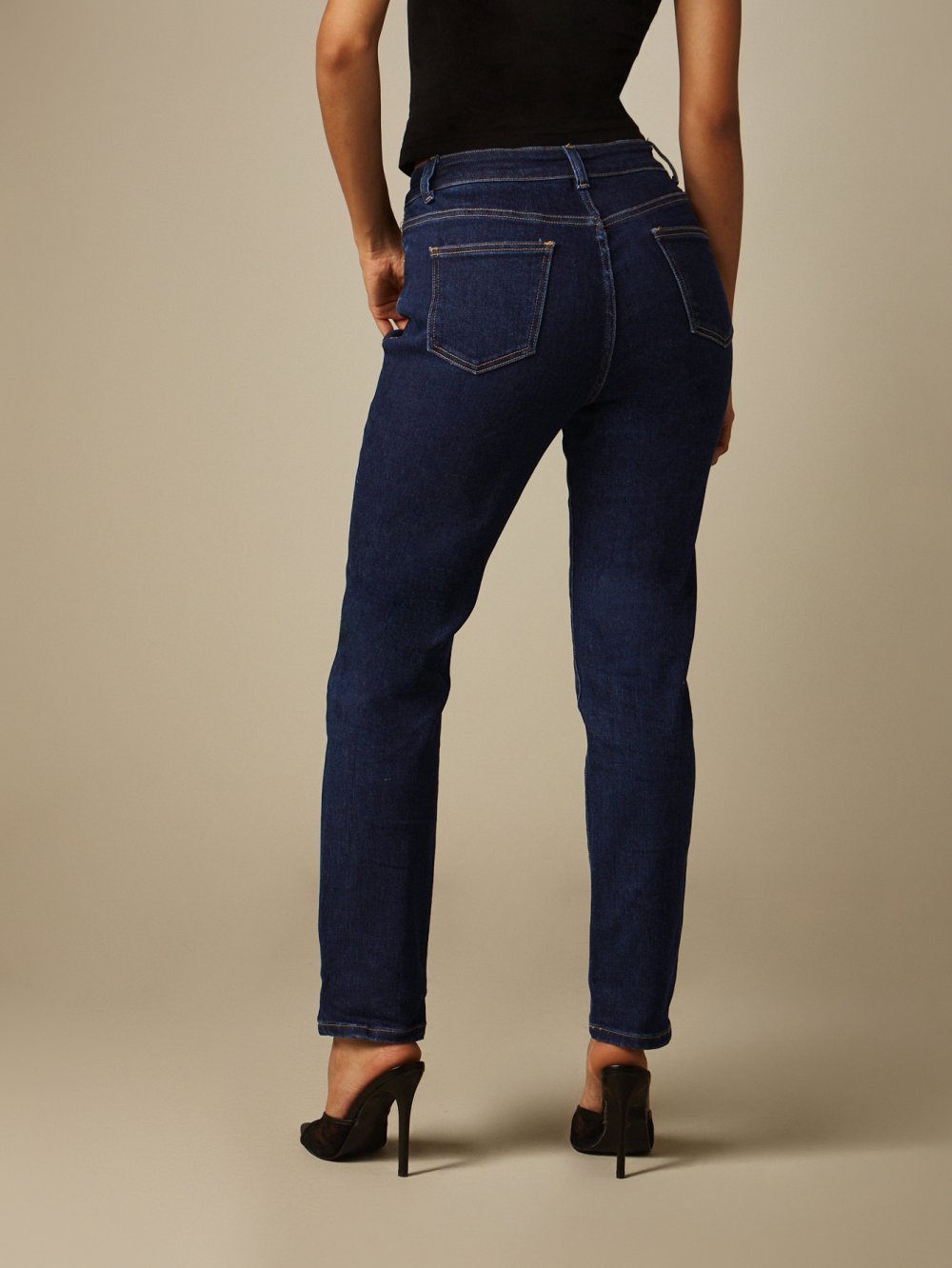Jean slim taille haute brut