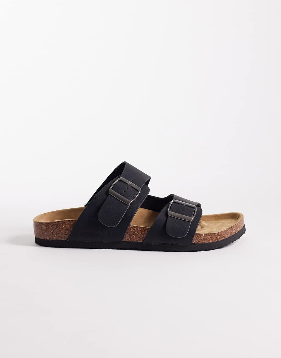 Sandales douces en imitation daim - Noir