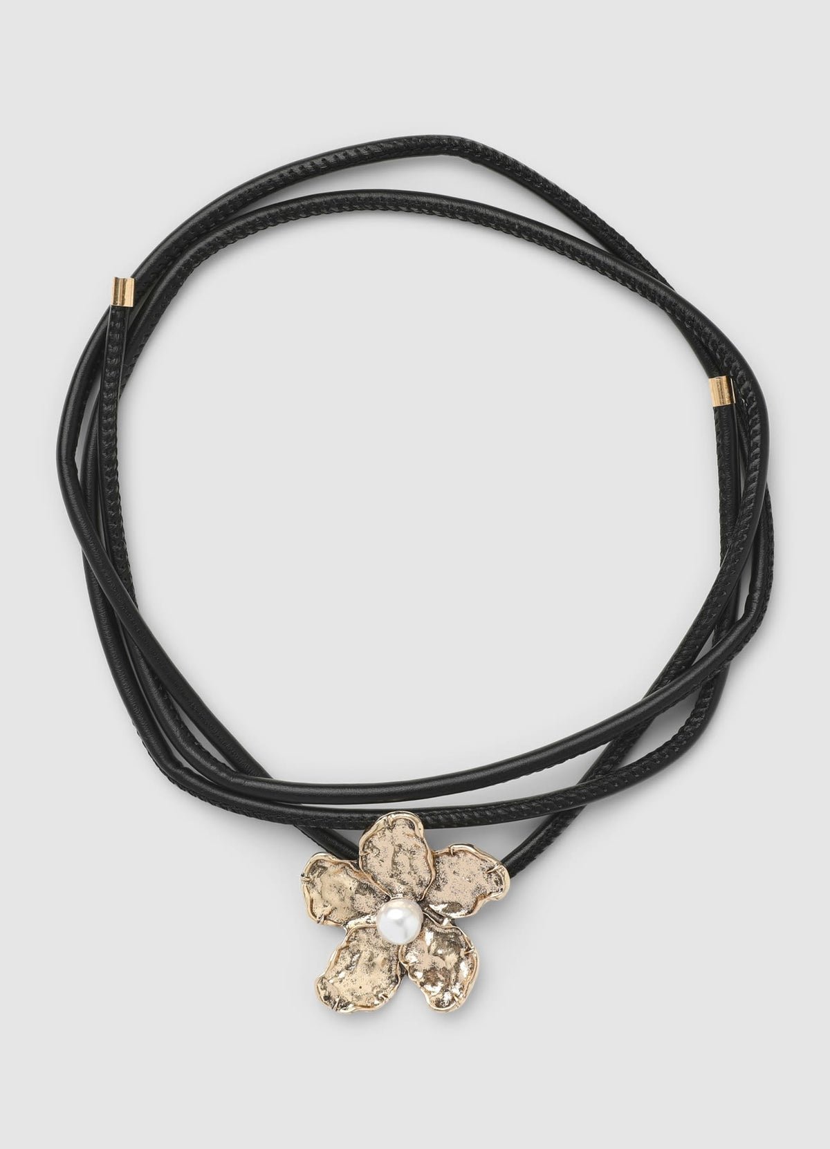 Collier choker à fleur métallique