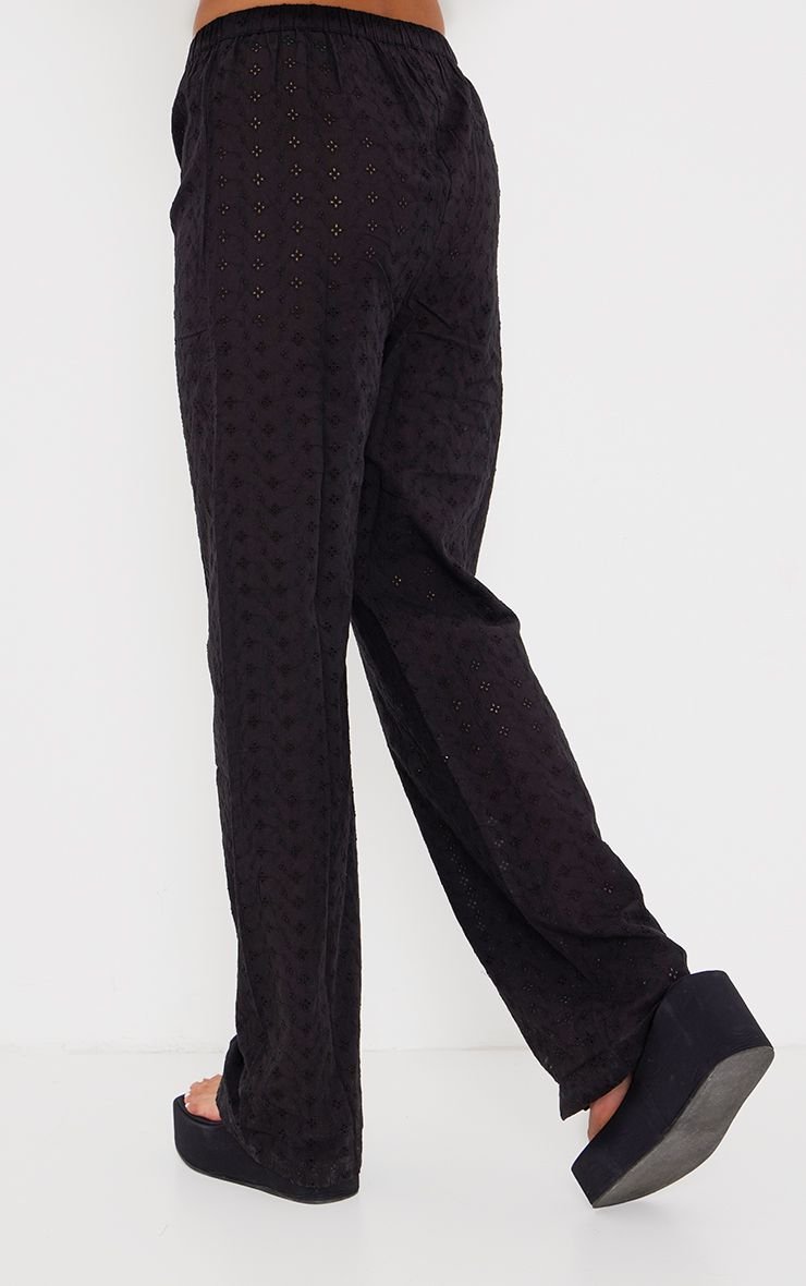 Pantalon large b broderie anglaise