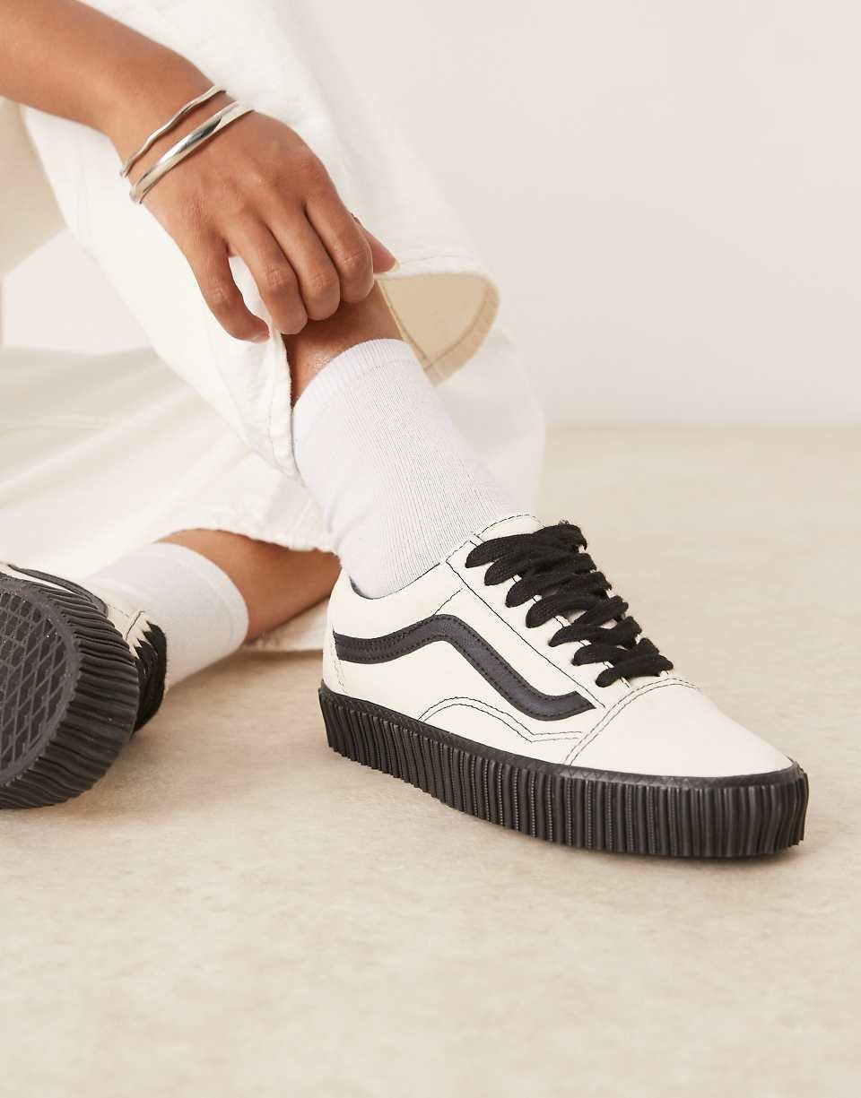 Baskets Old Skool Creeper blanc cassé et noir