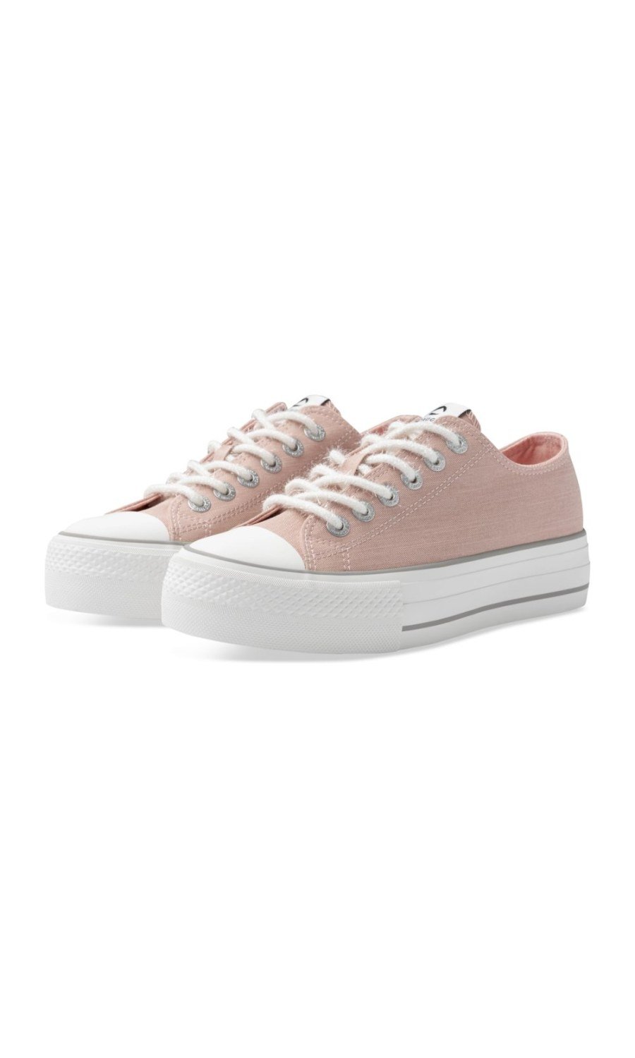 Pink canvas platform sneakers