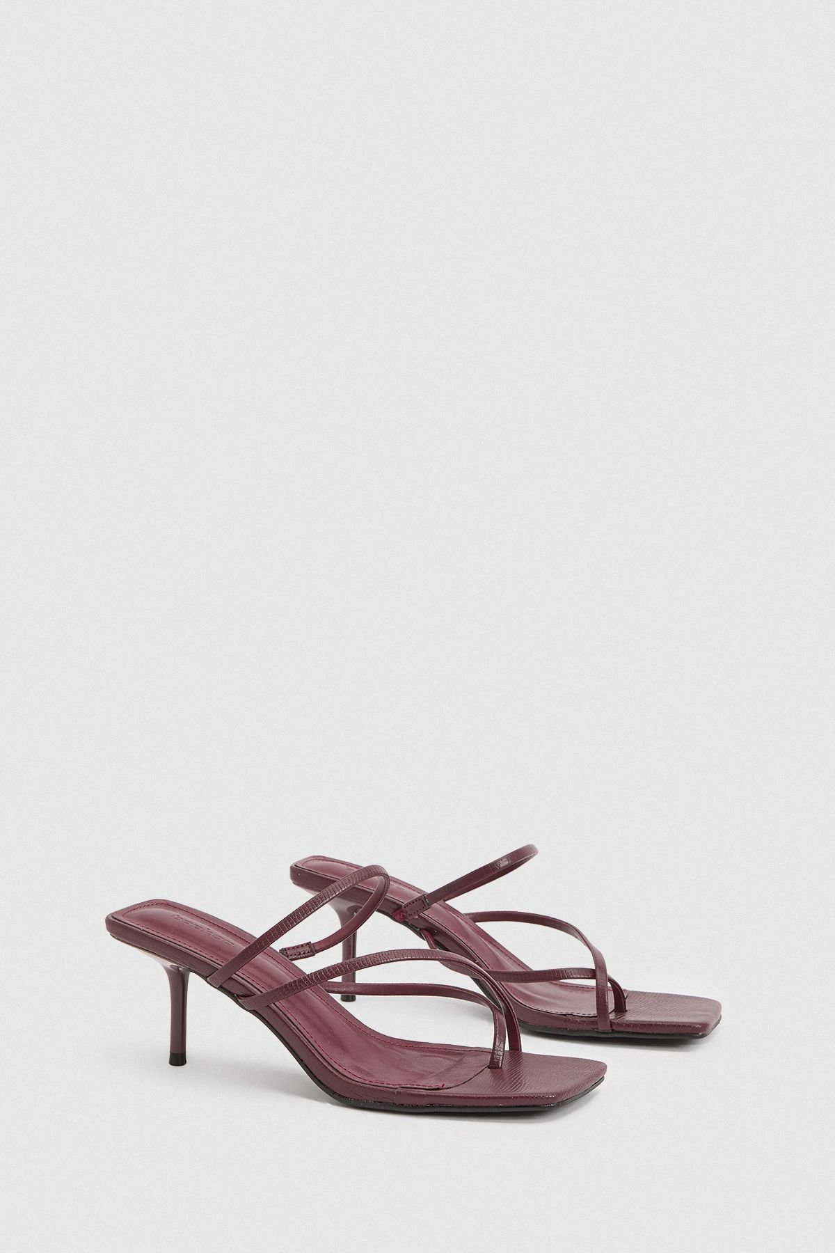 Mules b talon effet croco w entre-doigts