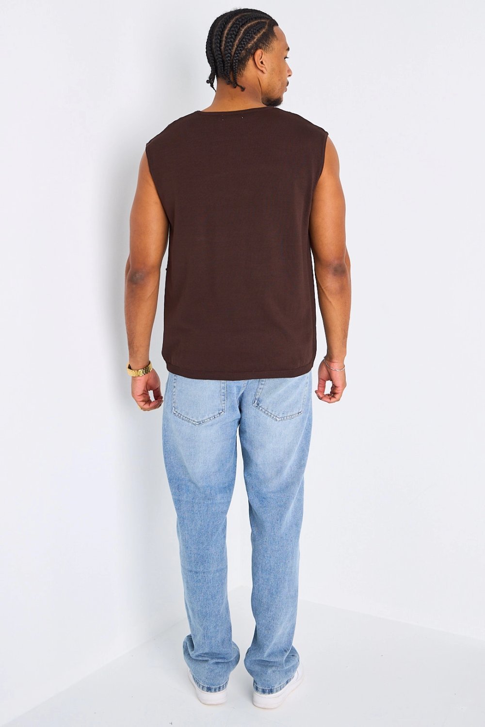 T-shirt wase3 ajouré style débardeur qahwi