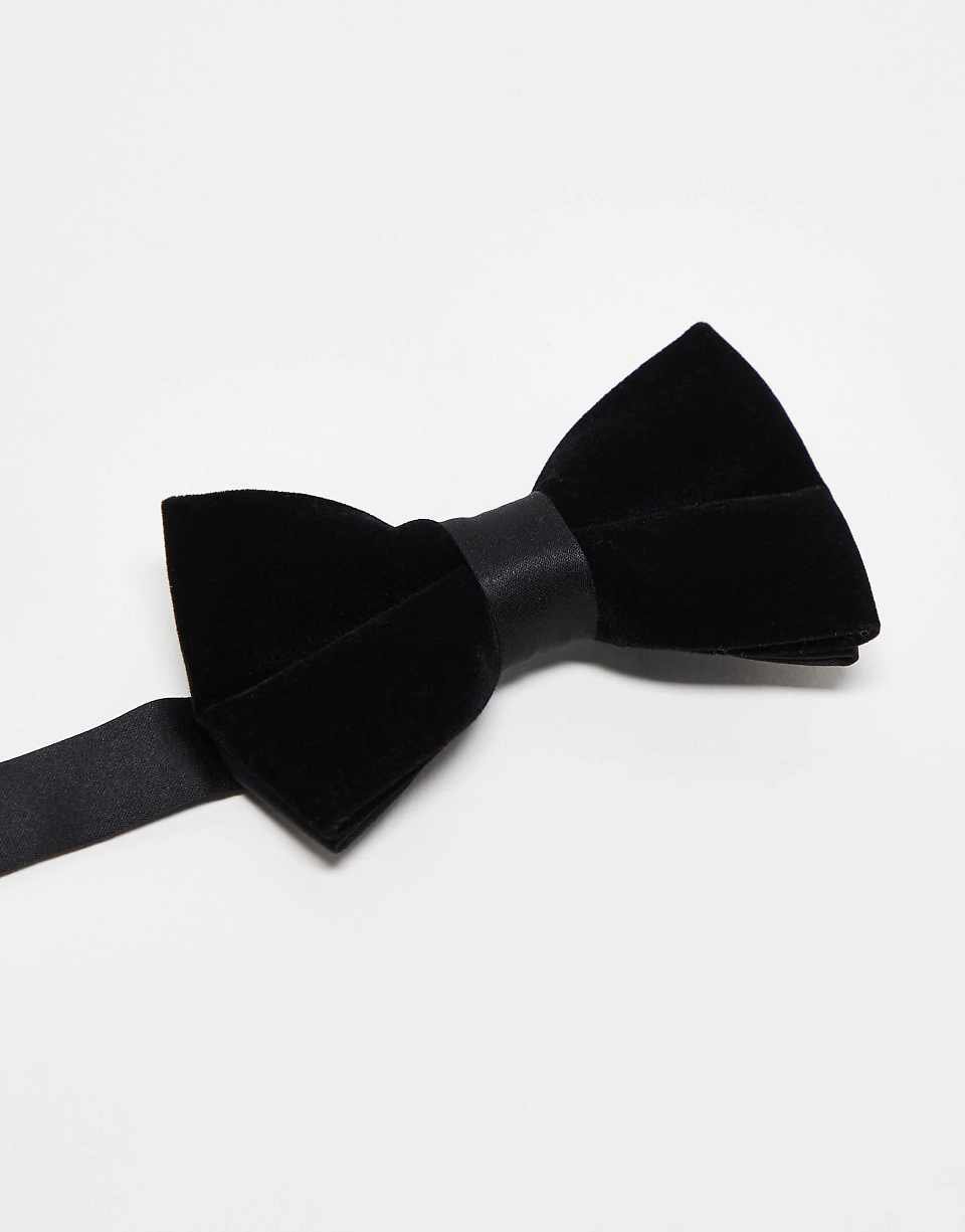 Nœud papillon en velours et satin - Noir