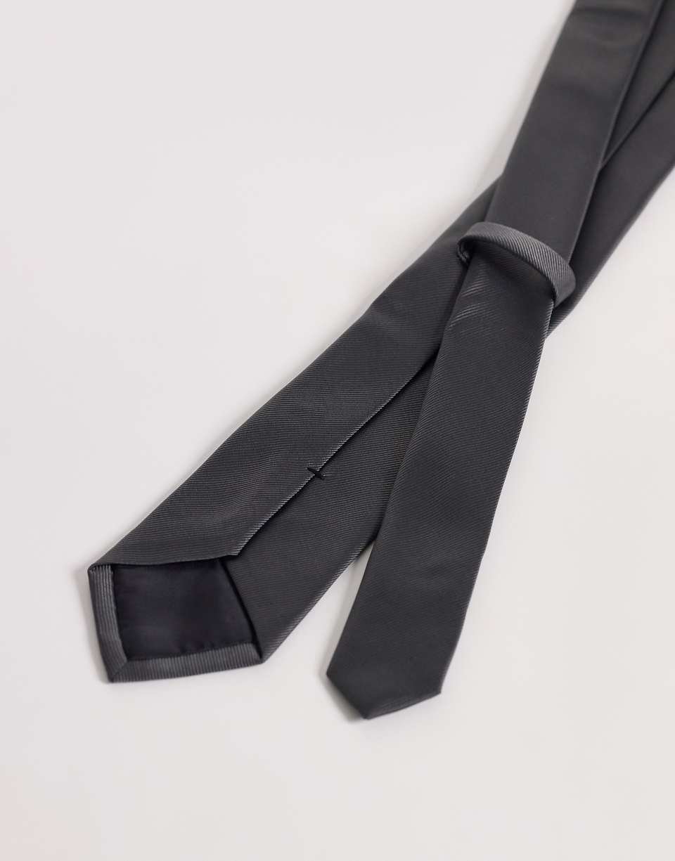 Cravate f satin mtextura - Gri fonsé