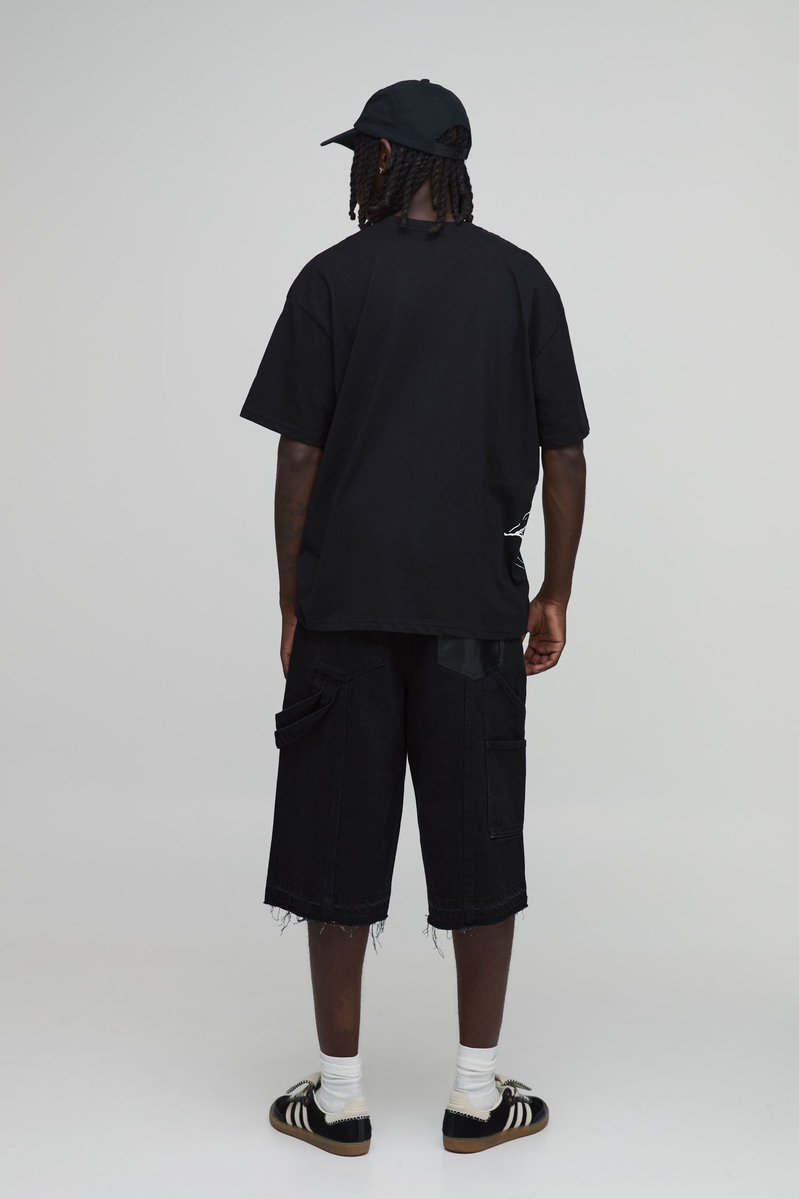 T-shirt oversize k7el b imprimé nwar mrsoumin b trait