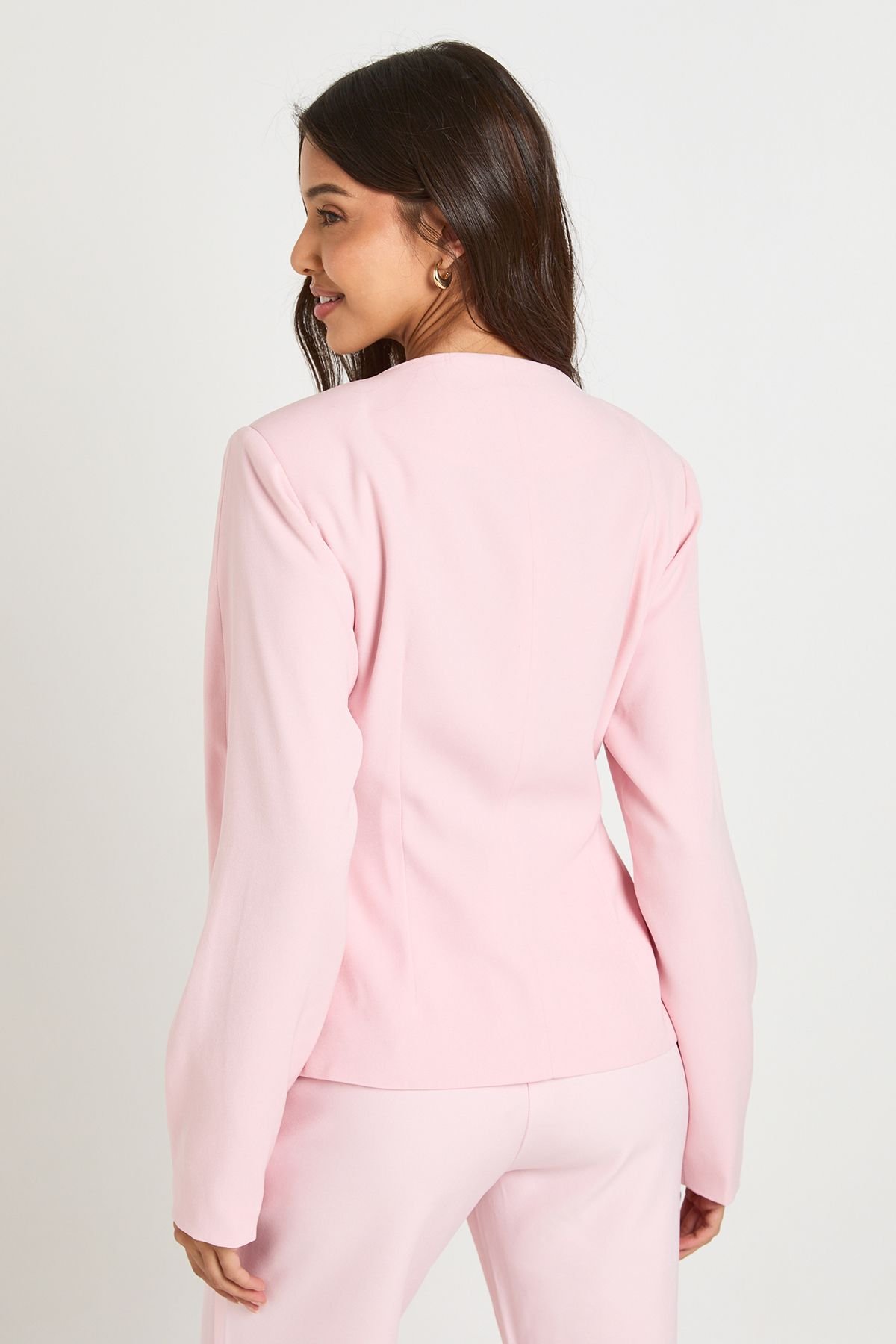 Blazer À Encolure Arrondie Et Manches Ballon Cintrées