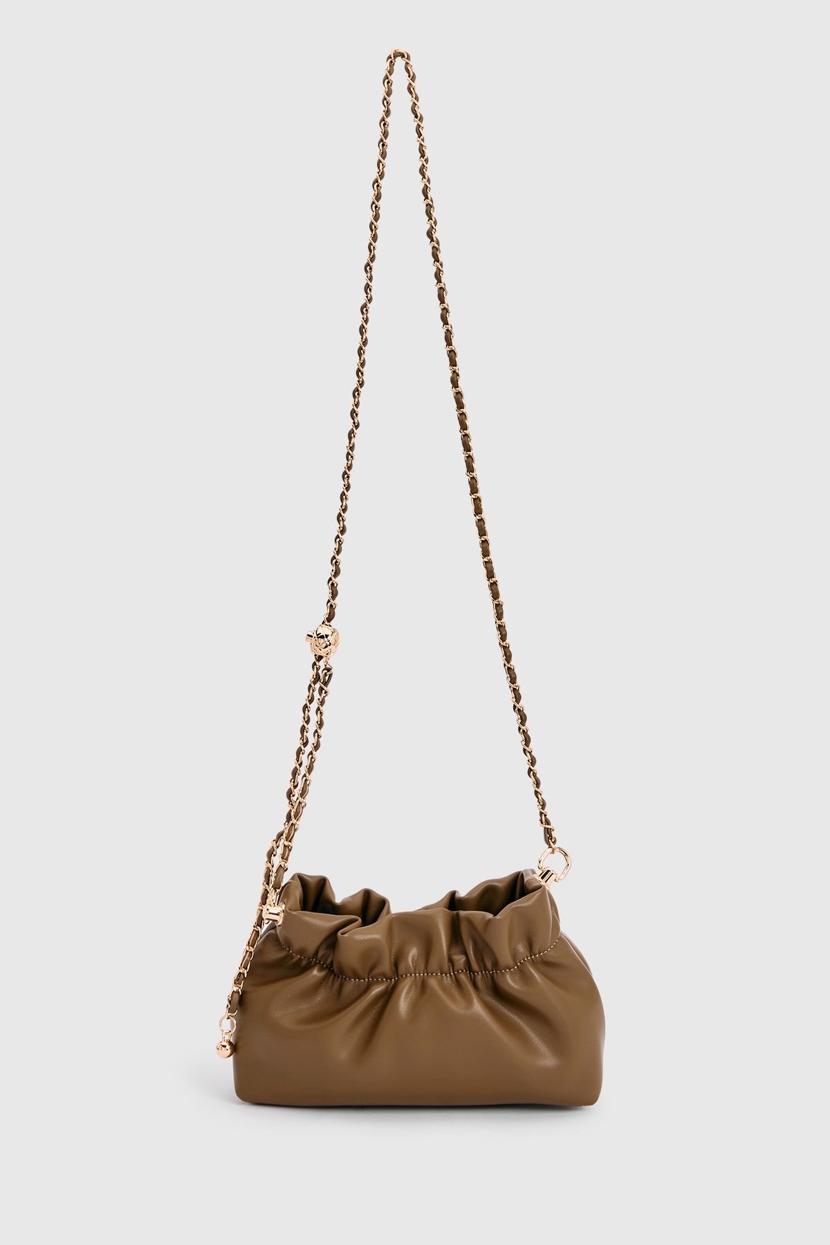 Ruched chain crossbody bag