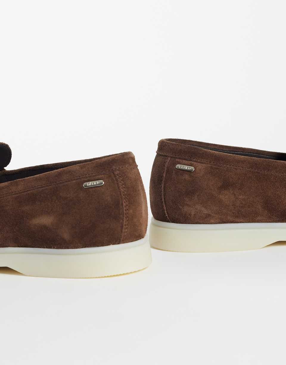 Amalfi textured suede loafers - Brown
