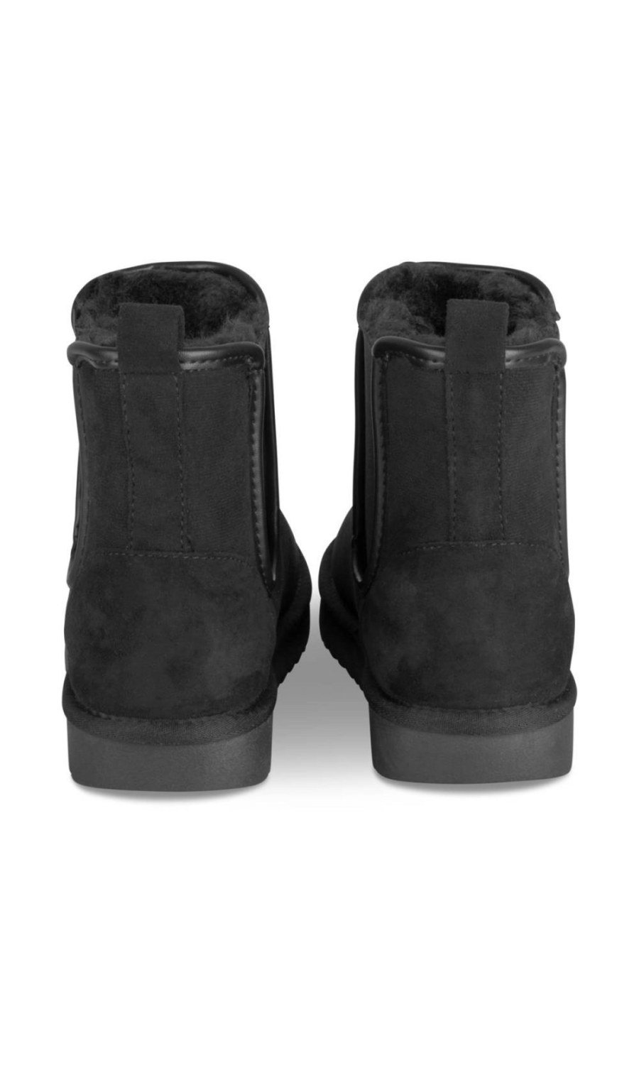 Black lined boots with elastic panels